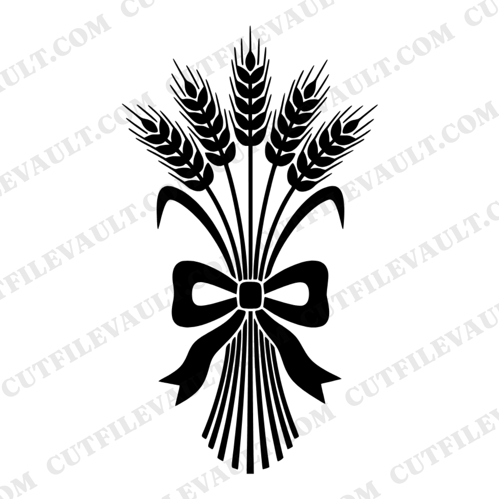Harvest Wheat Sheaf SVG PNG, Retro 70s Thanksgiving Farmhouse Decor, Autumn Abundance Cut File — view 1