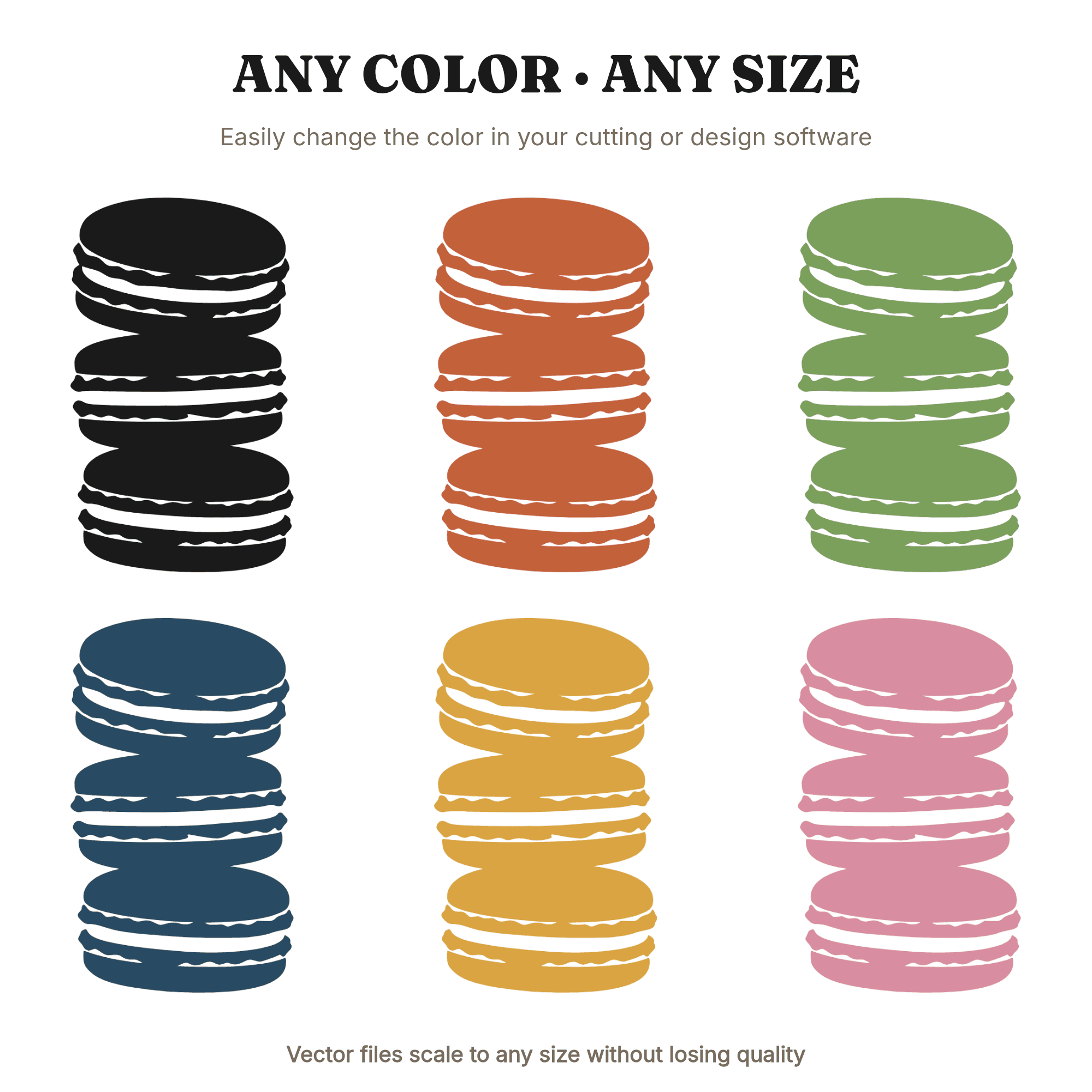 Macaron Tower SVG PNG, Spiral Dessert Stack Silhouette, French Cookie Tower Cut File, Celebration Cake Topper — view 2