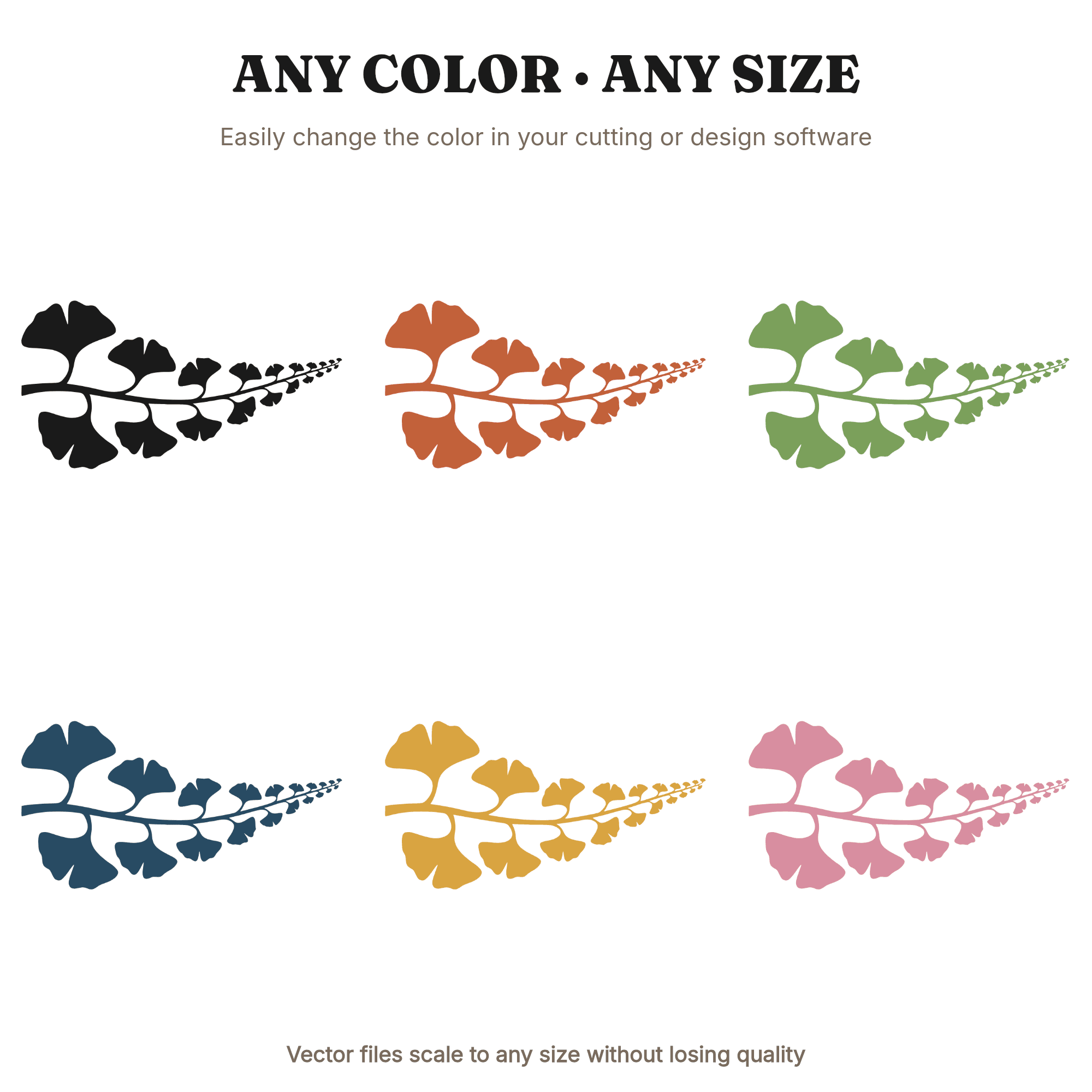 Autumn Equinox Ginkgo Branch SVG PNG, Celestial Mystical Fall Leaves Cut File for Cricut — view 2