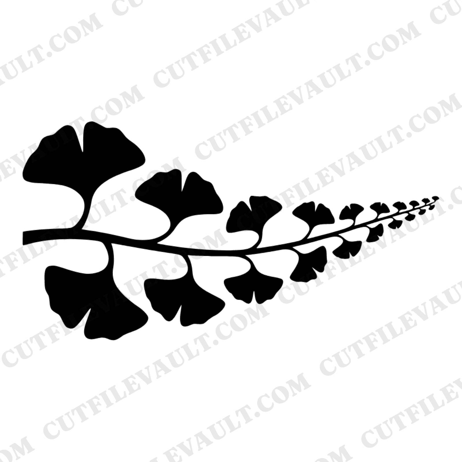 Autumn Equinox Ginkgo Branch SVG PNG, Celestial Mystical Fall Leaves Cut File for Cricut — view 1