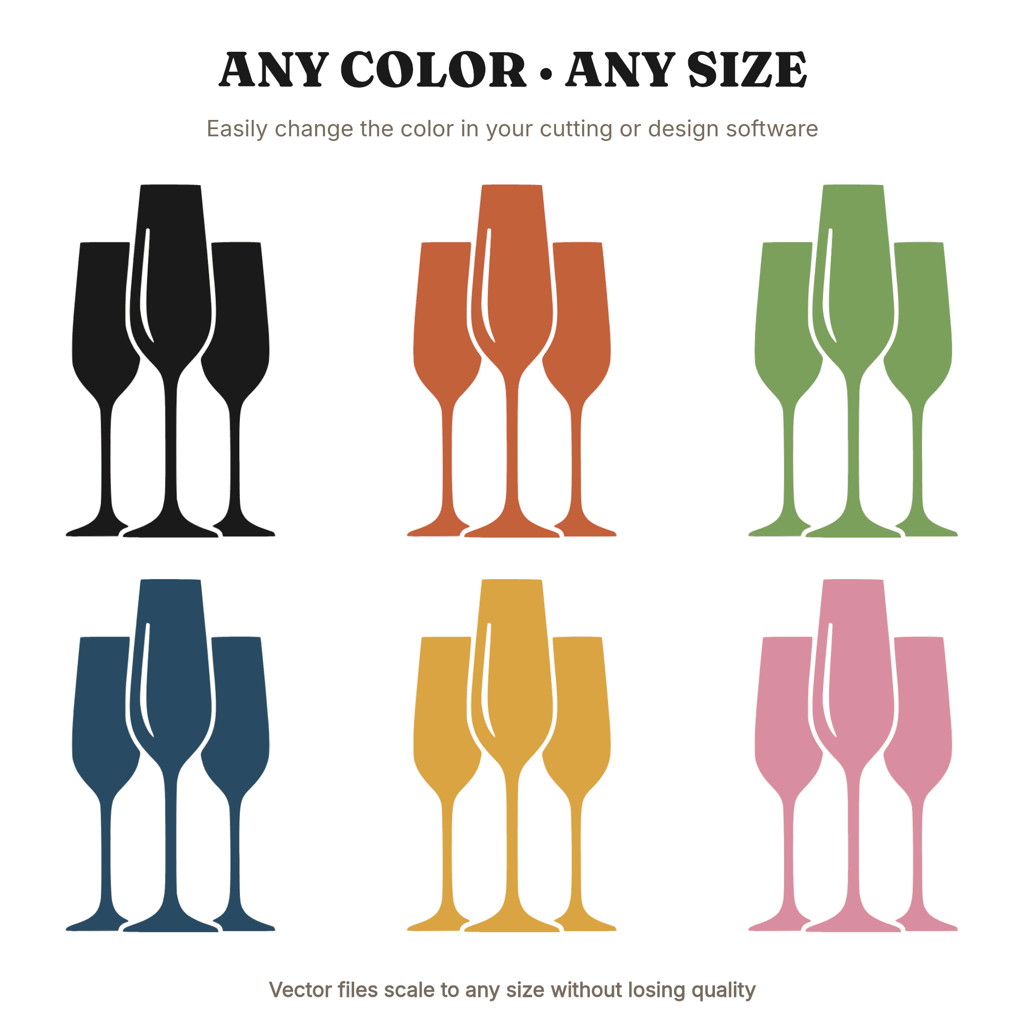 Labor Day Champagne Flute SVG PNG, Toast Celebration Cut File, Scandinavian Line Art Design — view 2