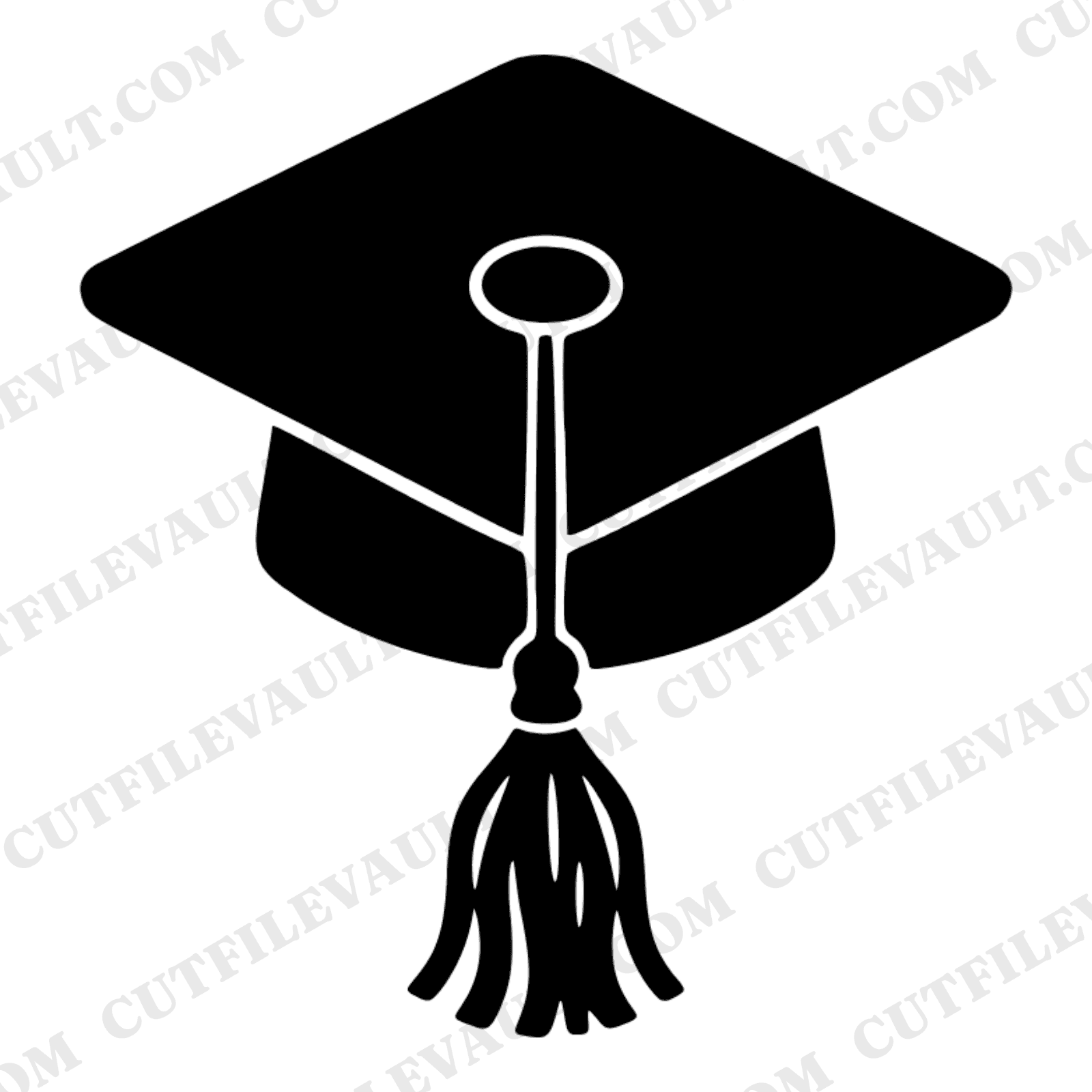 Graduation Cap Cookie SVG PNG, Flowing Tassel Cut File, Grad Party Decor, Academic Achievement Design — view 1