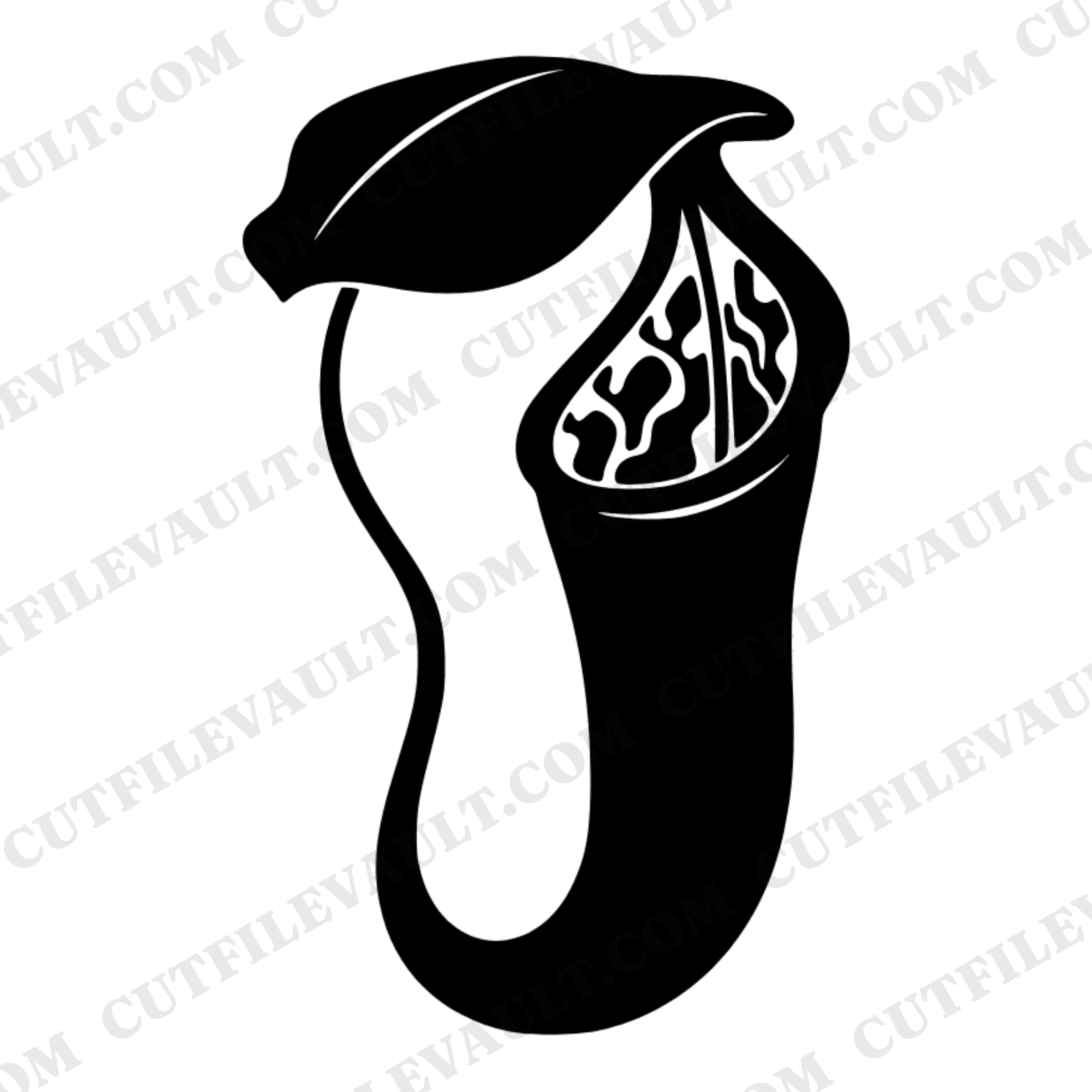 Gothic Pitcher Plant SVG PNG, Carnivorous Plant Cut File, Halloween Botanical Clipart, Spooky Nature — view 1