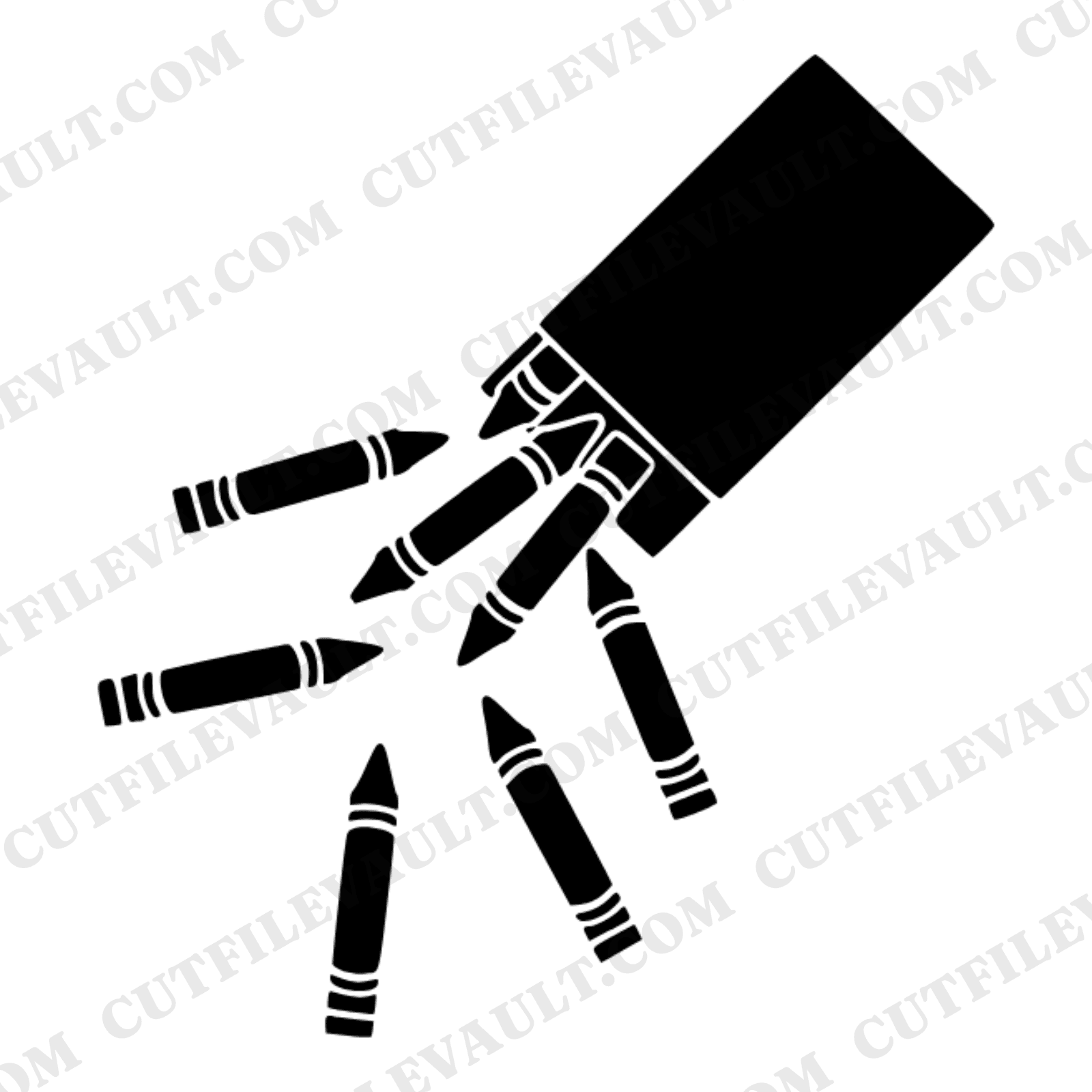 Crayon Box SVG PNG, Back to School SVG, Crayons Spilling Out Cut File, Teacher SVG, School Decor — view 1
