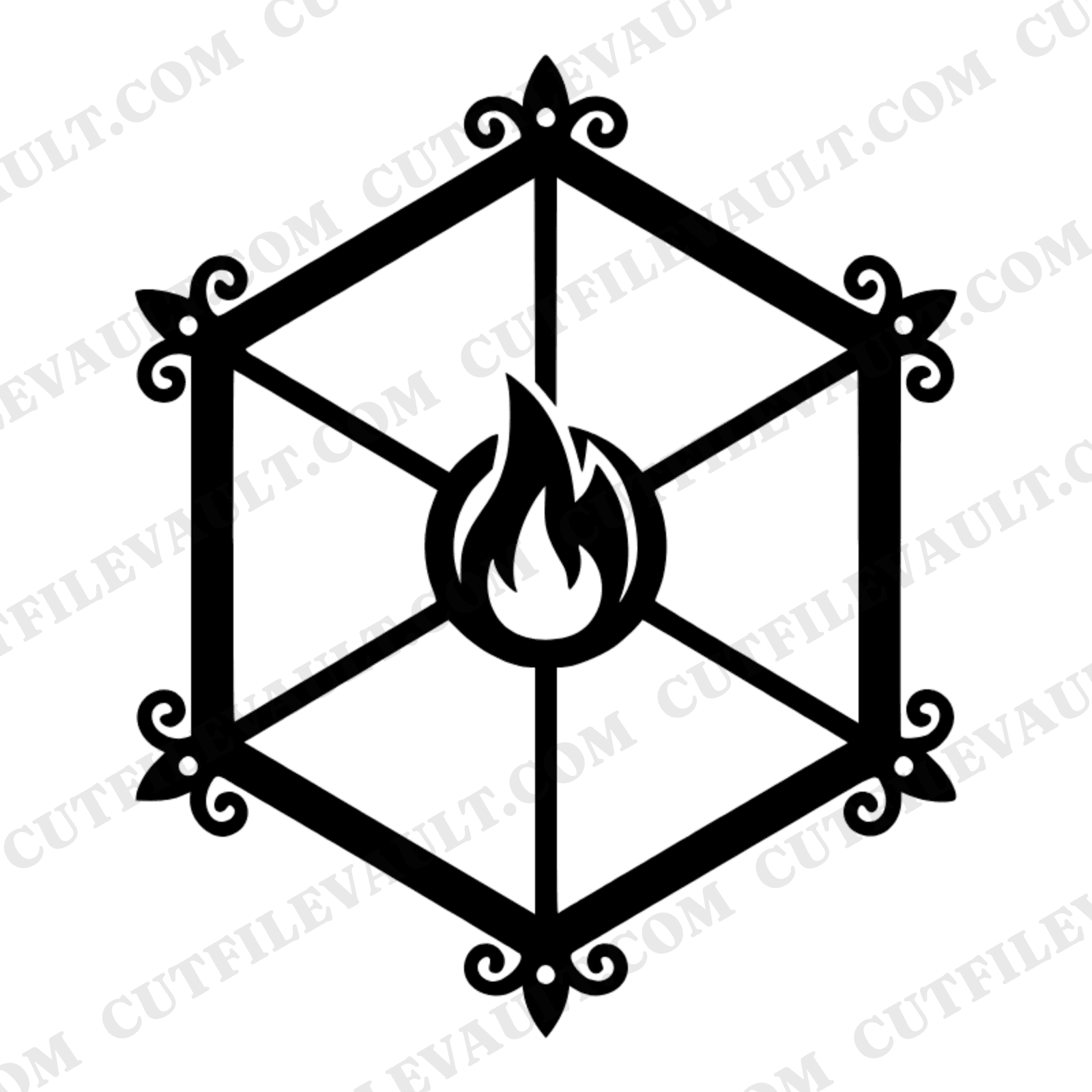 Victorian Lantern Top View SVG PNG, Halloween Steampunk Cut File, Vintage Gothic Geometric Design — view 1