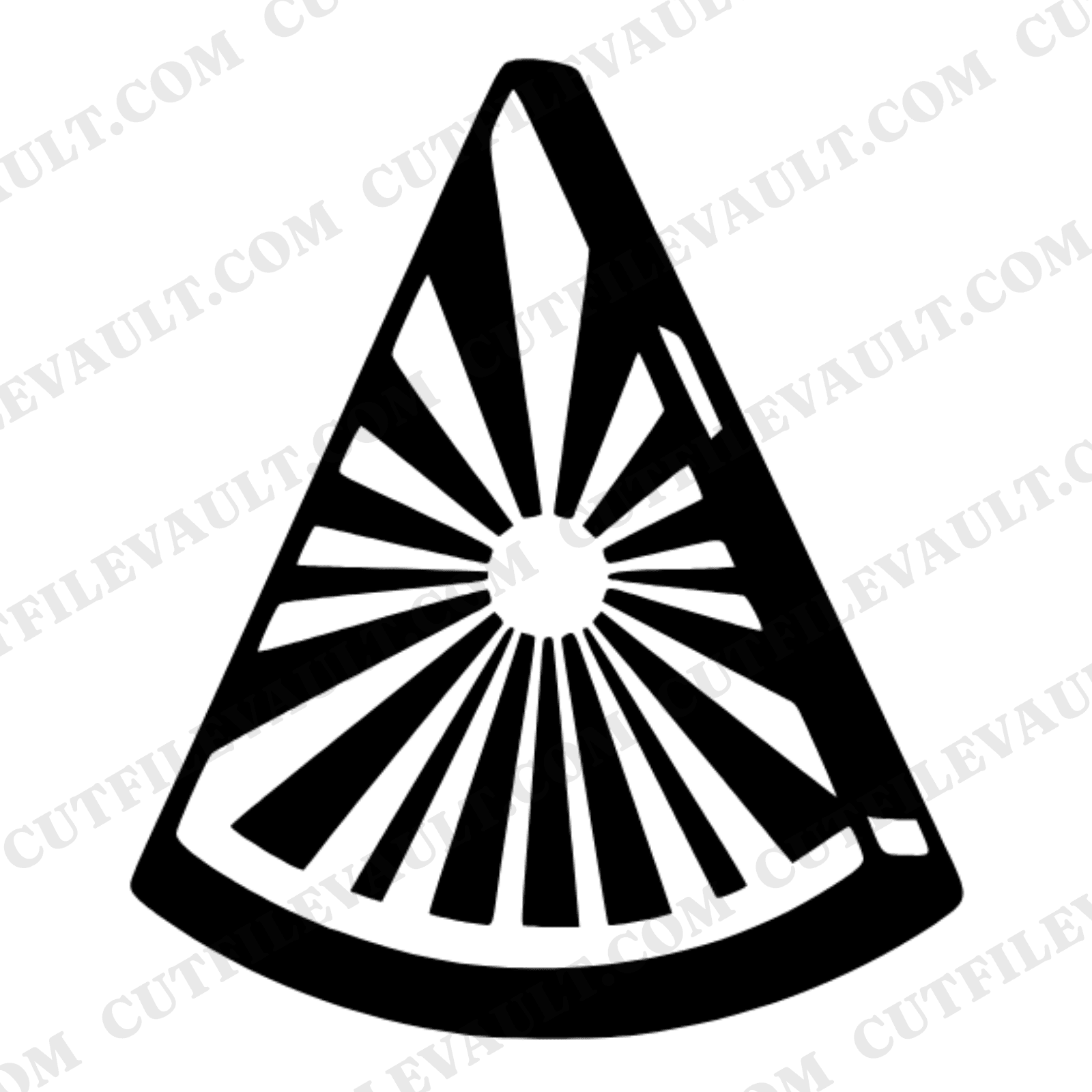 Art Deco Watermelon SVG PNG, Sunburst Watermelon Slice Cut File, Mid Century Summer Wall Art — view 1