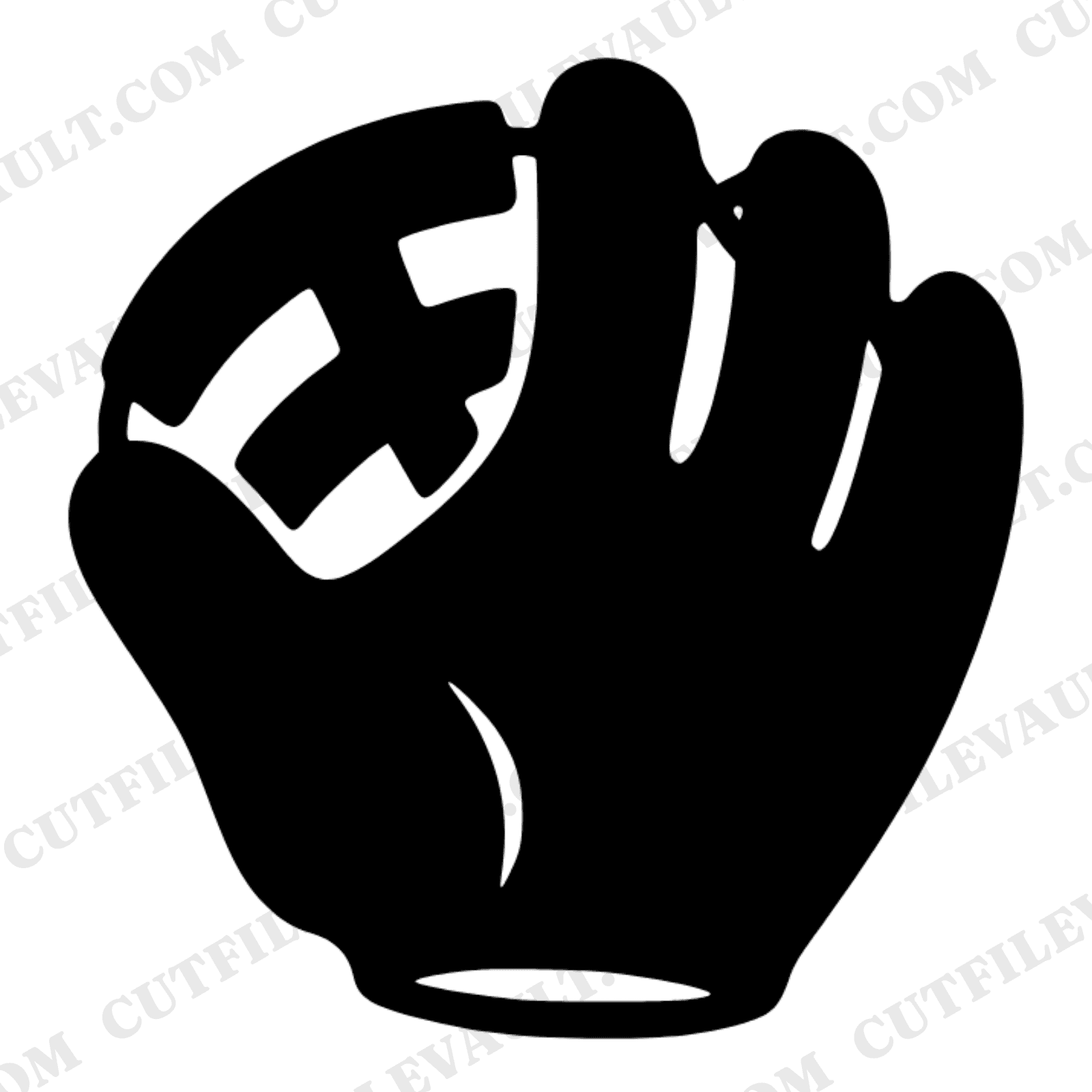 Back to School Baseball Glove SVG PNG Overhead Silhouette Cut File Sports Tryout Team Spirit Design — view 1