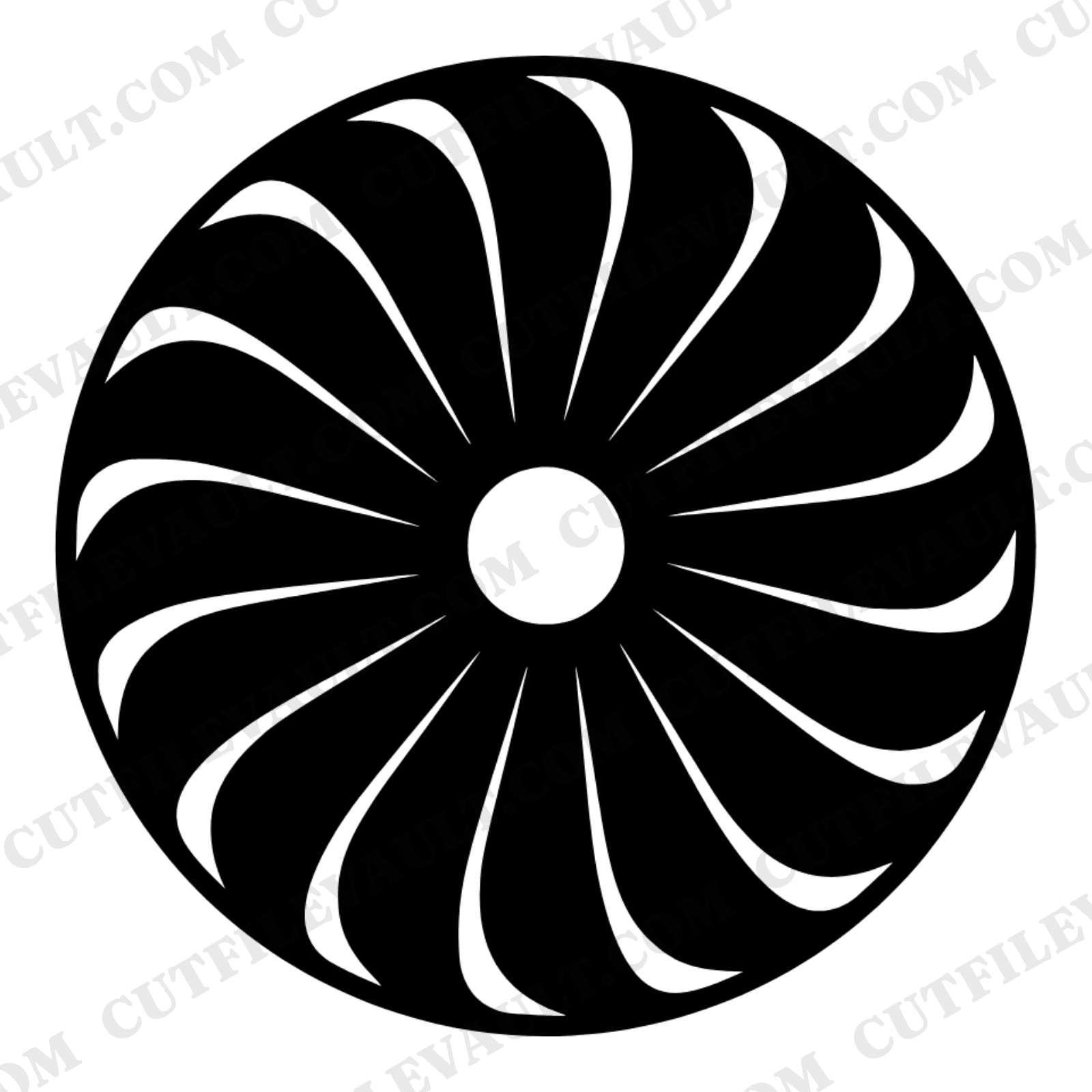 Art Deco Sunburst Bundt Pan SVG PNG, Geometric Baking Silhouette Cut File, Retro Kitchen Decor — view 1