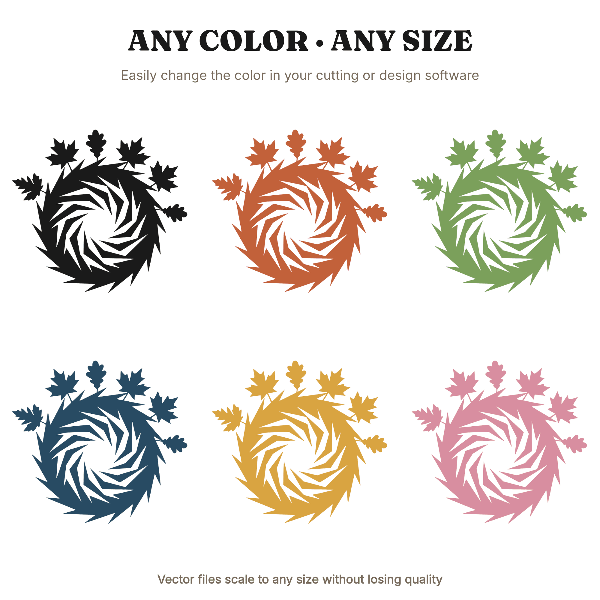Art Deco Hedgehog SVG PNG, Autumn Leaves Spiral Cut File, Fall Geometric Animal Design — view 2