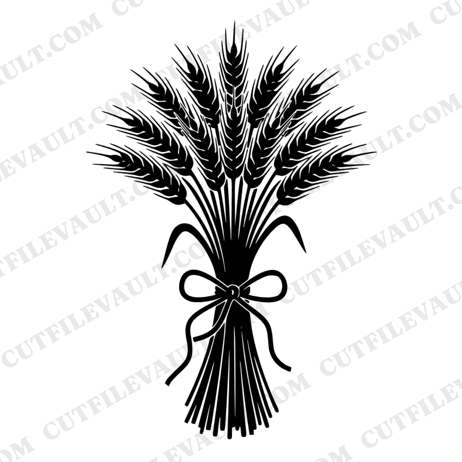 Autumn Wheat Sheaf SVG PNG, Farmhouse Harvest Bundle with Bow, Cottagecore Fall Decor Cut File — view 1