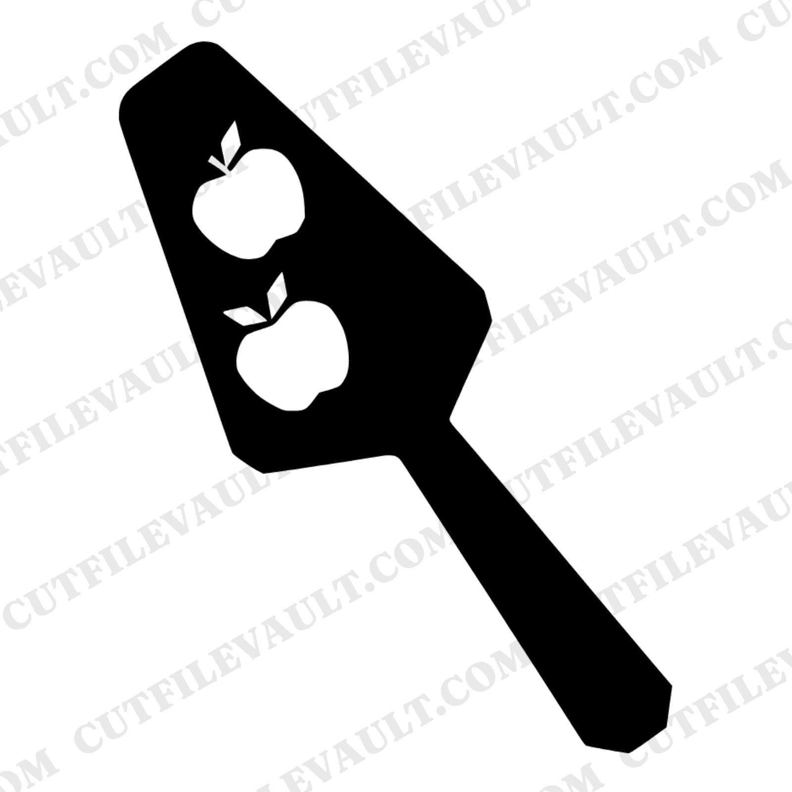 Diagonal Pie Server SVG PNG Apple Cutout Folk Art Papercut Kitchen Utensil Cut File Cricut Silhouette