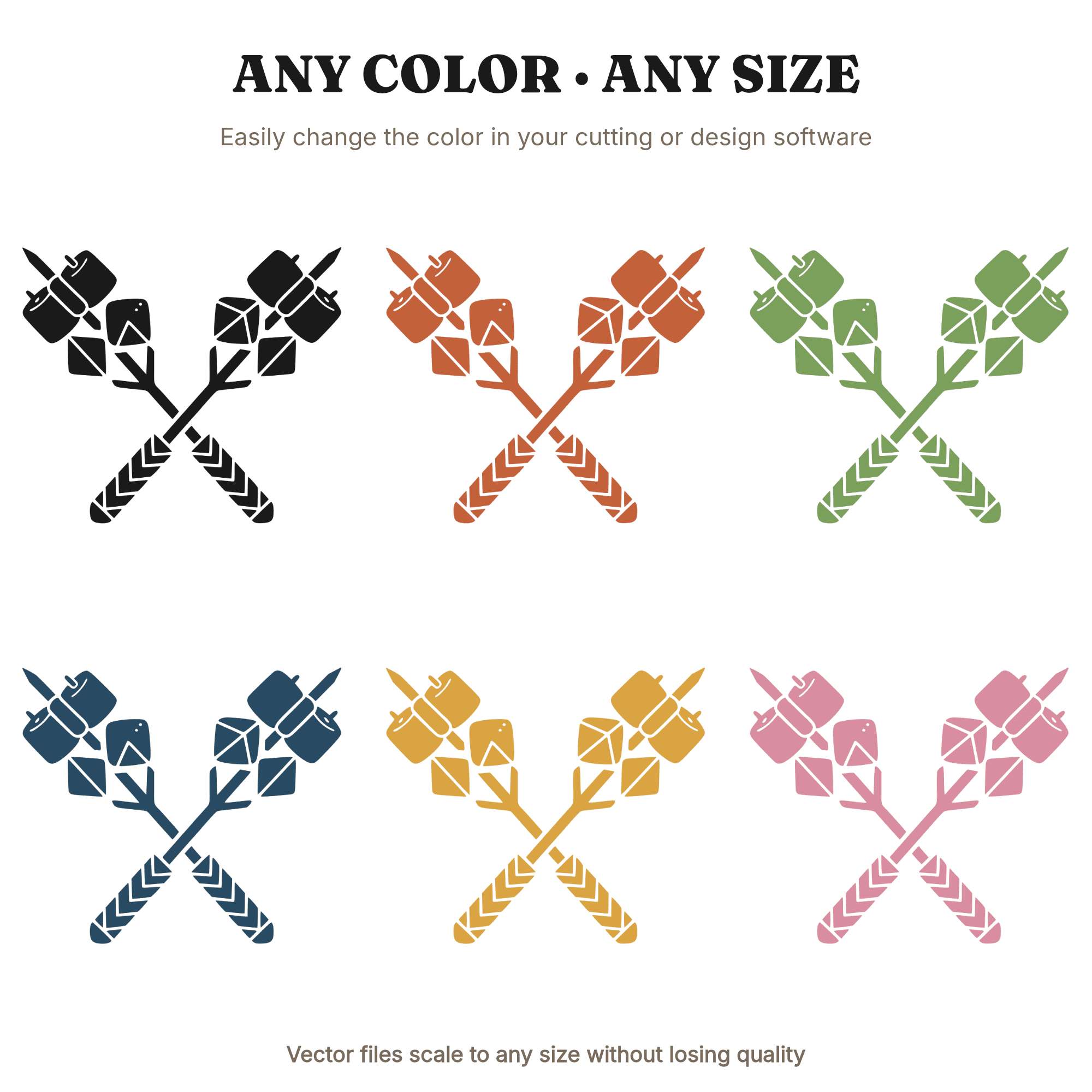 Art Deco Marshmallow Roasting Sticks SVG PNG, Labor Day Camping Cut File, Geometric Campfire Design — view 2
