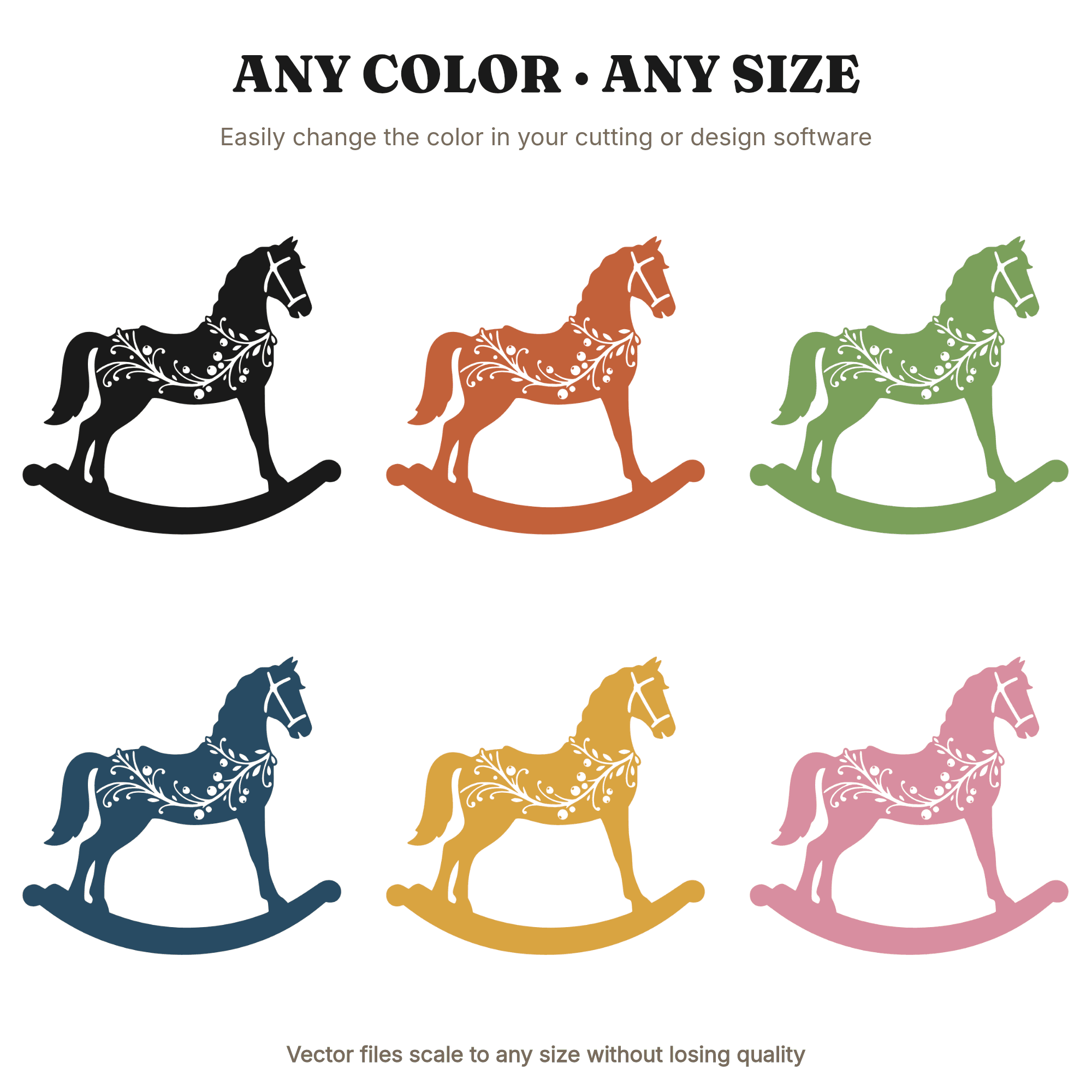 Vintage Rocking Horse SVG PNG, Cranberry Garland Silhouette, Thanksgiving Fall Harvest Cut File — view 2