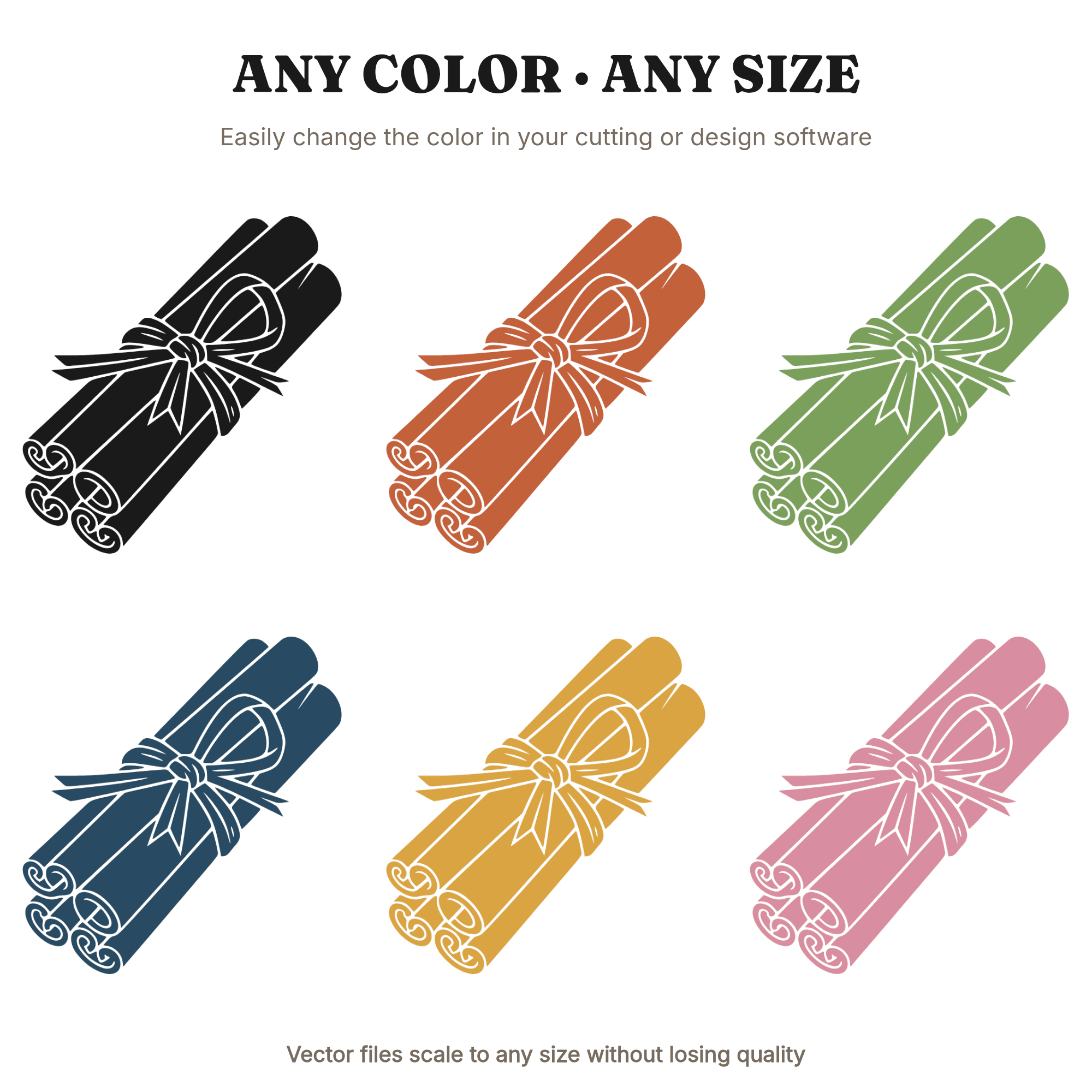 Cinnamon Sticks Bundle SVG PNG, Autumn Fall Silhouette Cut File, Pumpkin Spice Season Decor Design — view 2