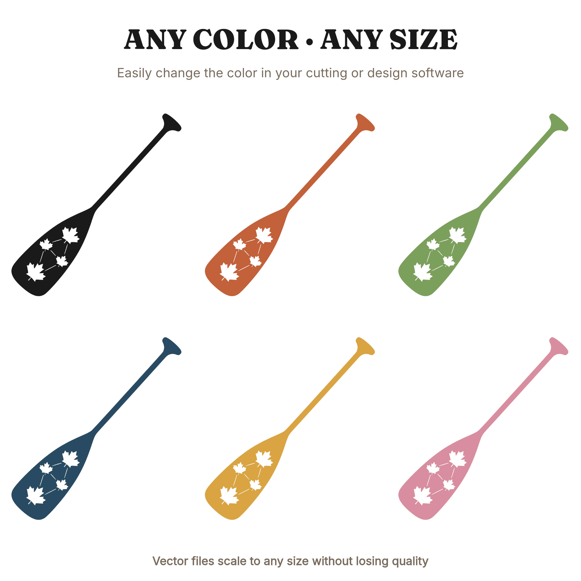Autumn Canoe Paddle SVG PNG, Maple Leaf Constellation Cut File, Fall Outdoor Adventure Design — view 2