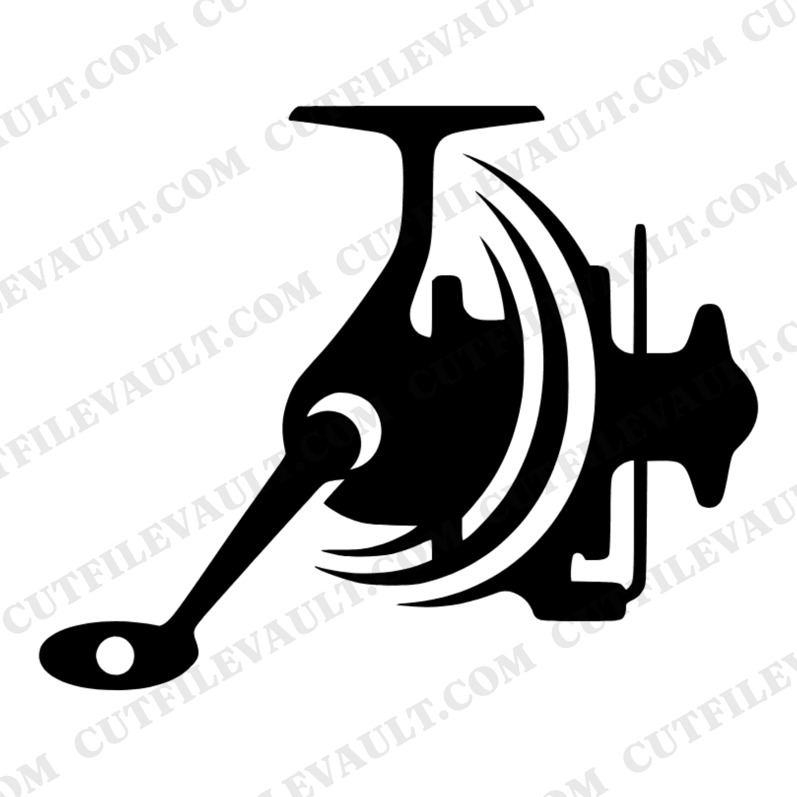 Retro Fishing Reel SVG PNG, 70s Wave Silhouette Cut File, Vintage Angler Clipart, National Fishing Month