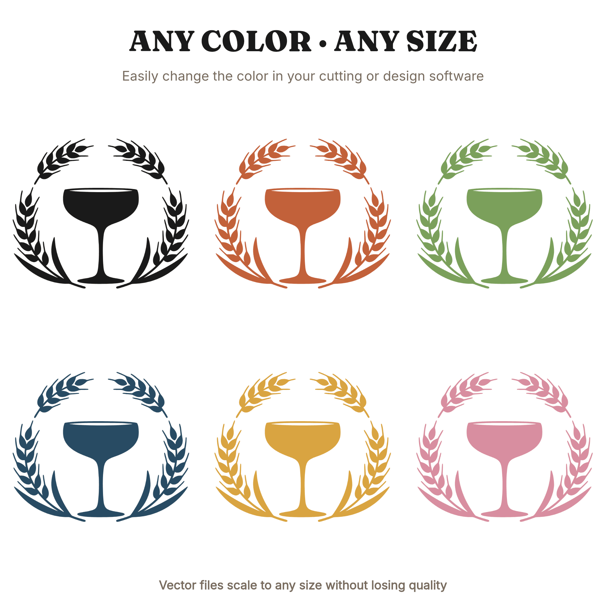 Autumn Bride Champagne Coupe SVG PNG, Wheat Wreath Fall Wedding Bridal Shower Cut File — view 2