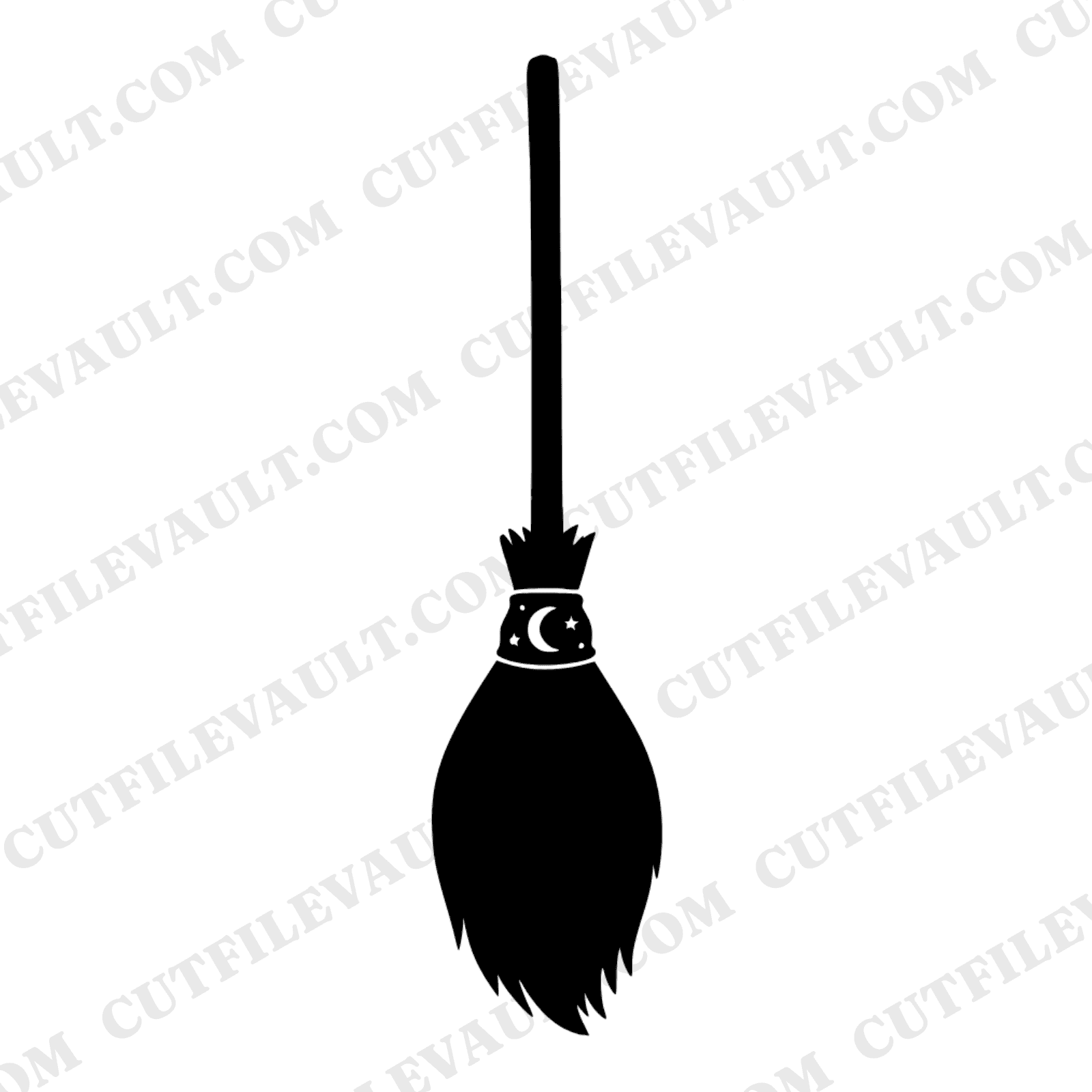 Celestial Witch Broom SVG PNG, Moon and Stars Witch Broom Cut File, Halloween Fall Decor SVG — view 1