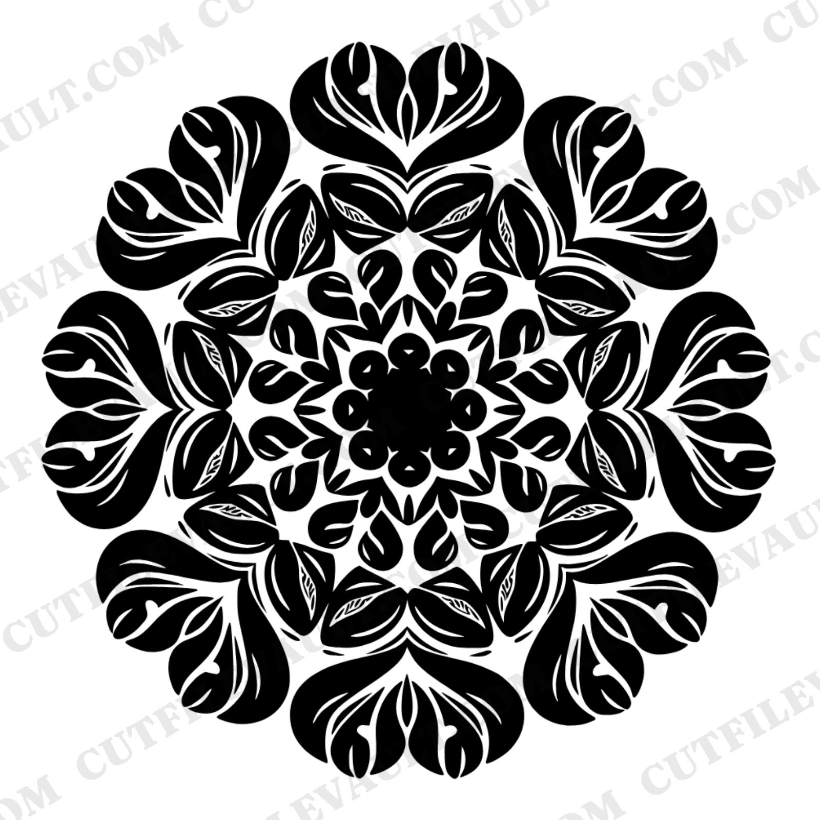 Pumpkin Spice Coffee Bean Mandala SVG PNG, Retro 70s Kitchen Wall Art, Fall Autumn Decor Cut File — view 1