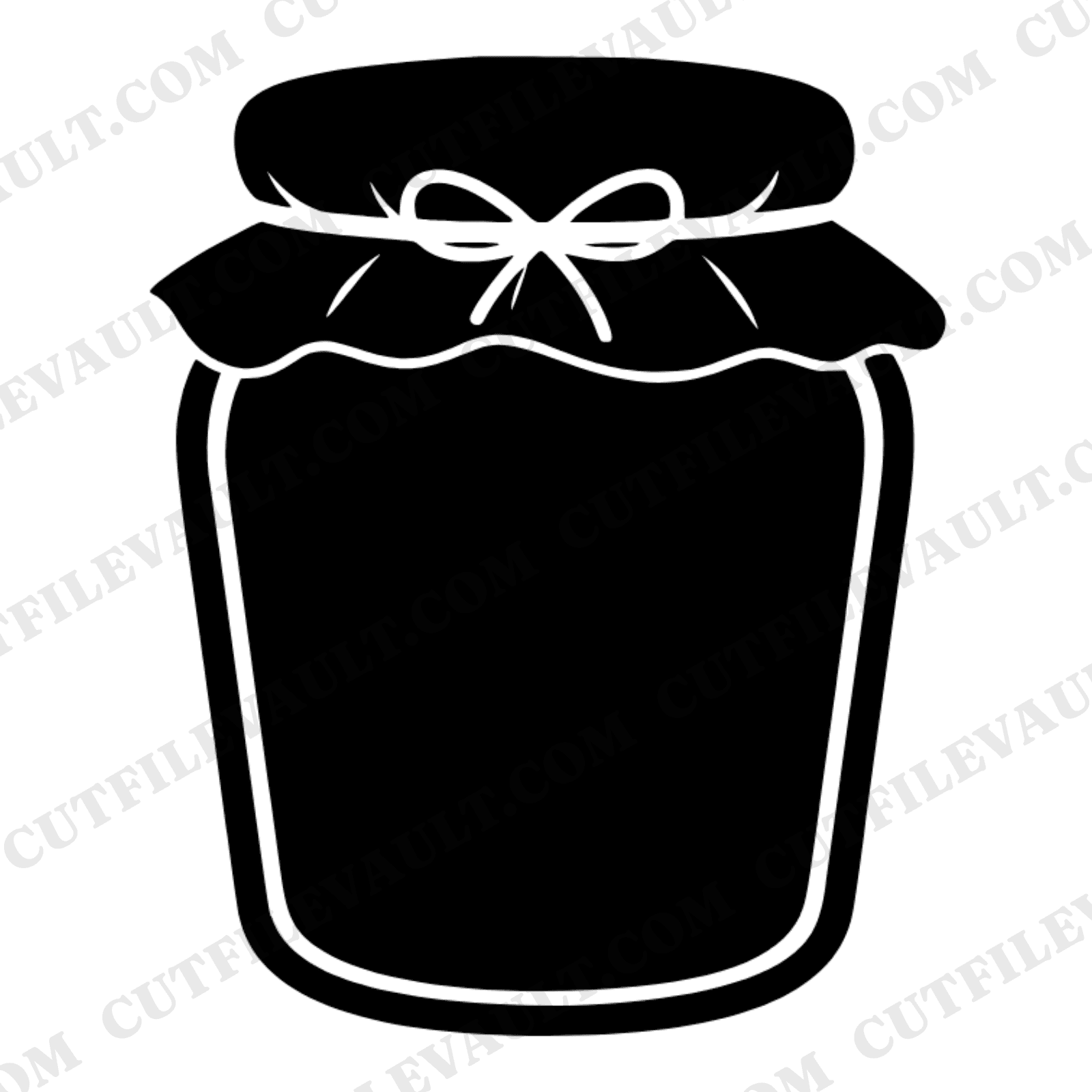 Autumn Preserve Jar SVG PNG, Fall Canning Mason Jar with Cloth Top Silhouette Cut File for Cricut — view 1