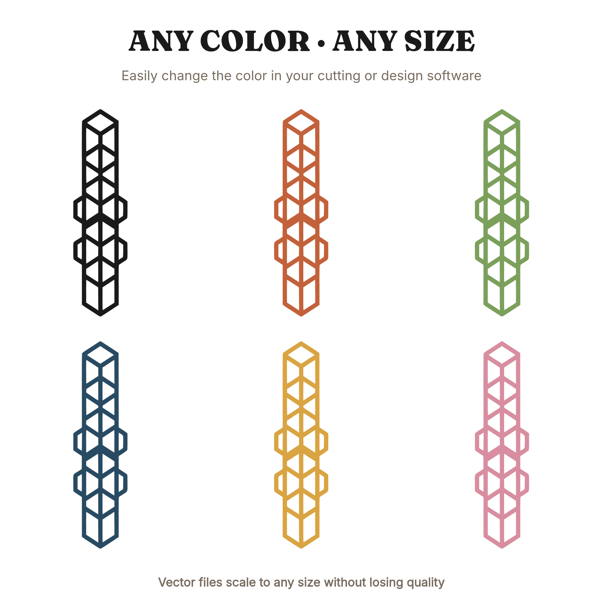 Honeycomb Tower SVG PNG Art Deco Geometric Farmhouse Wall Decor Cut File for Cricut Silhouette — view 2
