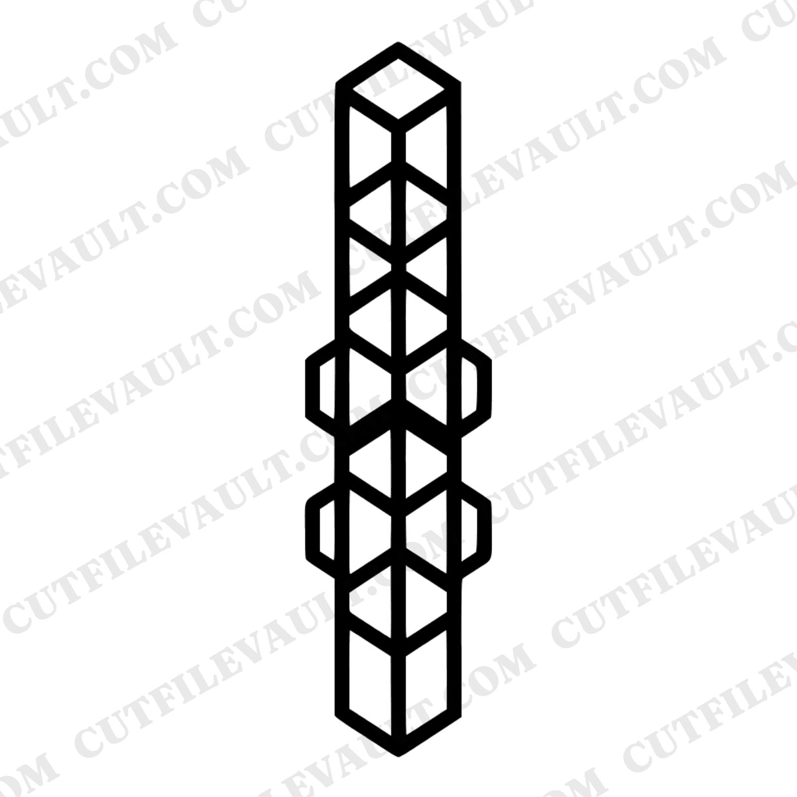 Honeycomb Tower SVG PNG Art Deco Geometric Farmhouse Wall Decor Cut File for Cricut Silhouette — view 1