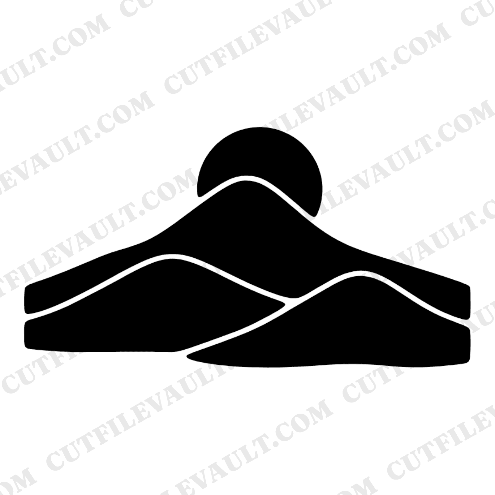 Boho Mountain Sunrise SVG PNG Adventure Silhouette Cut File for Nursery Decor Birthday Banner — view 1
