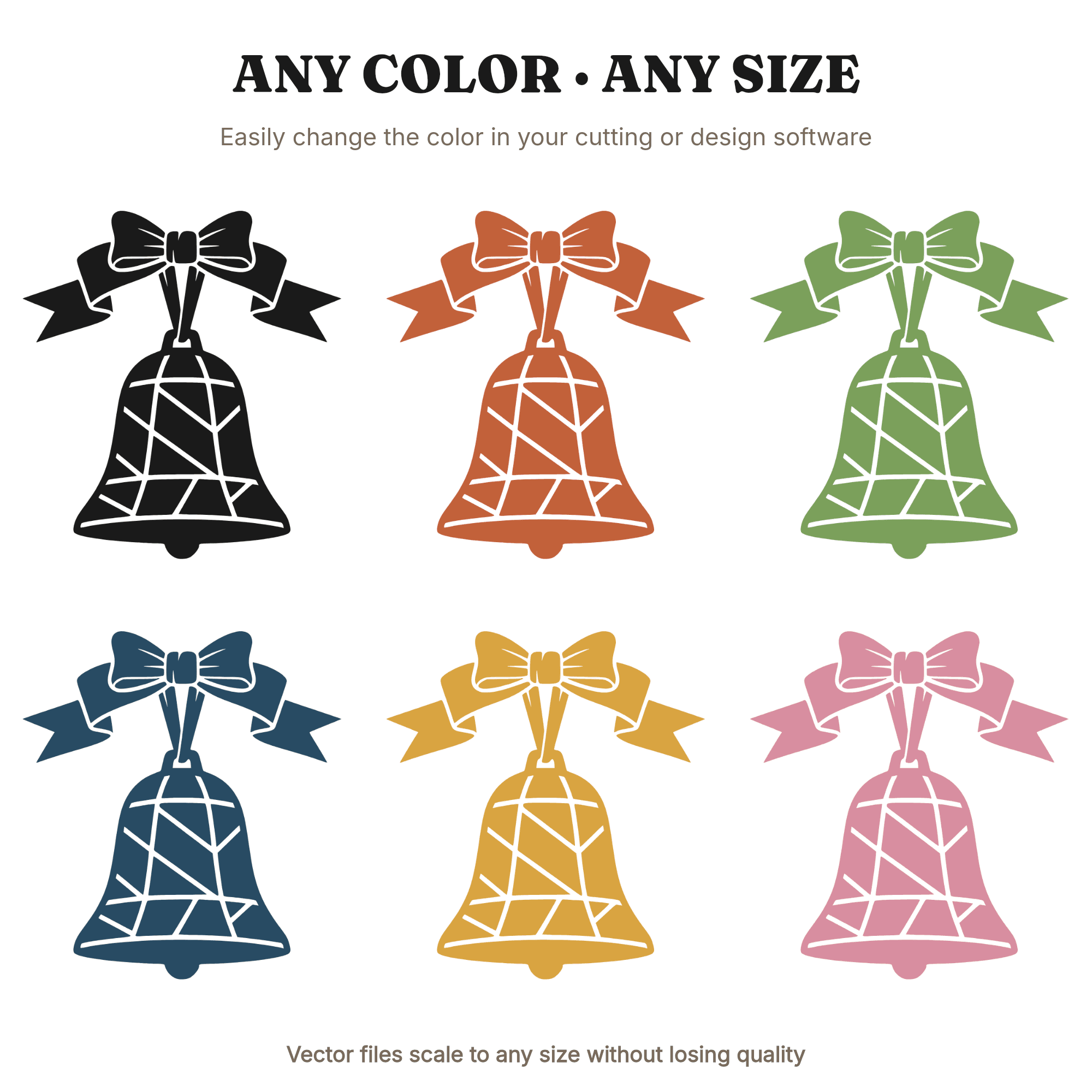 Geometric Stained Glass Schoolhouse Bell SVG PNG, Back to School Farmhouse Bell Cut File, Layered Vinyl — view 2