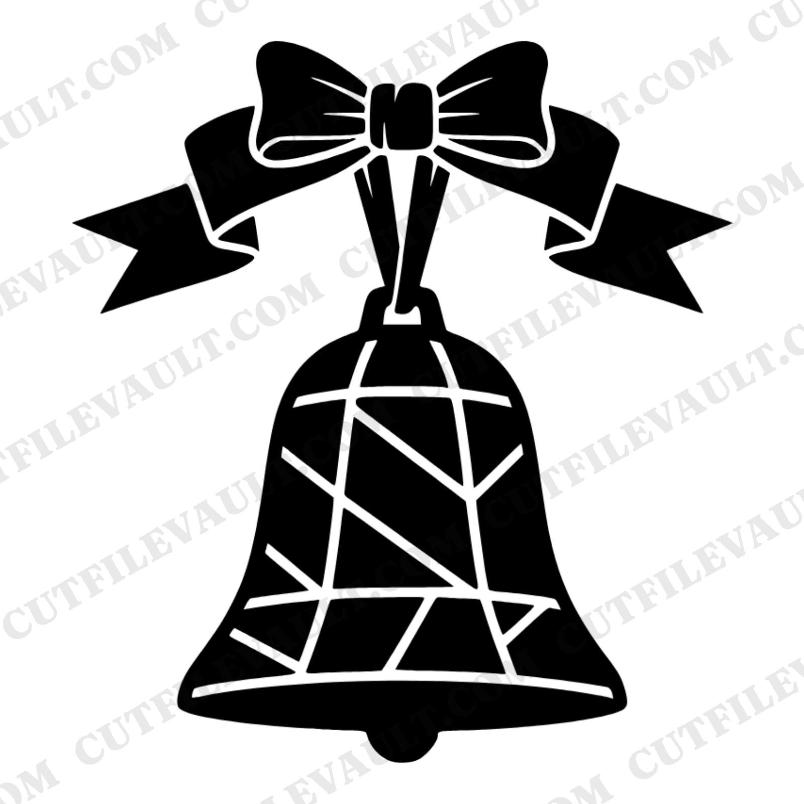 Geometric Stained Glass Schoolhouse Bell SVG PNG, Back to School Farmhouse Bell Cut File, Layered Vinyl — view 1