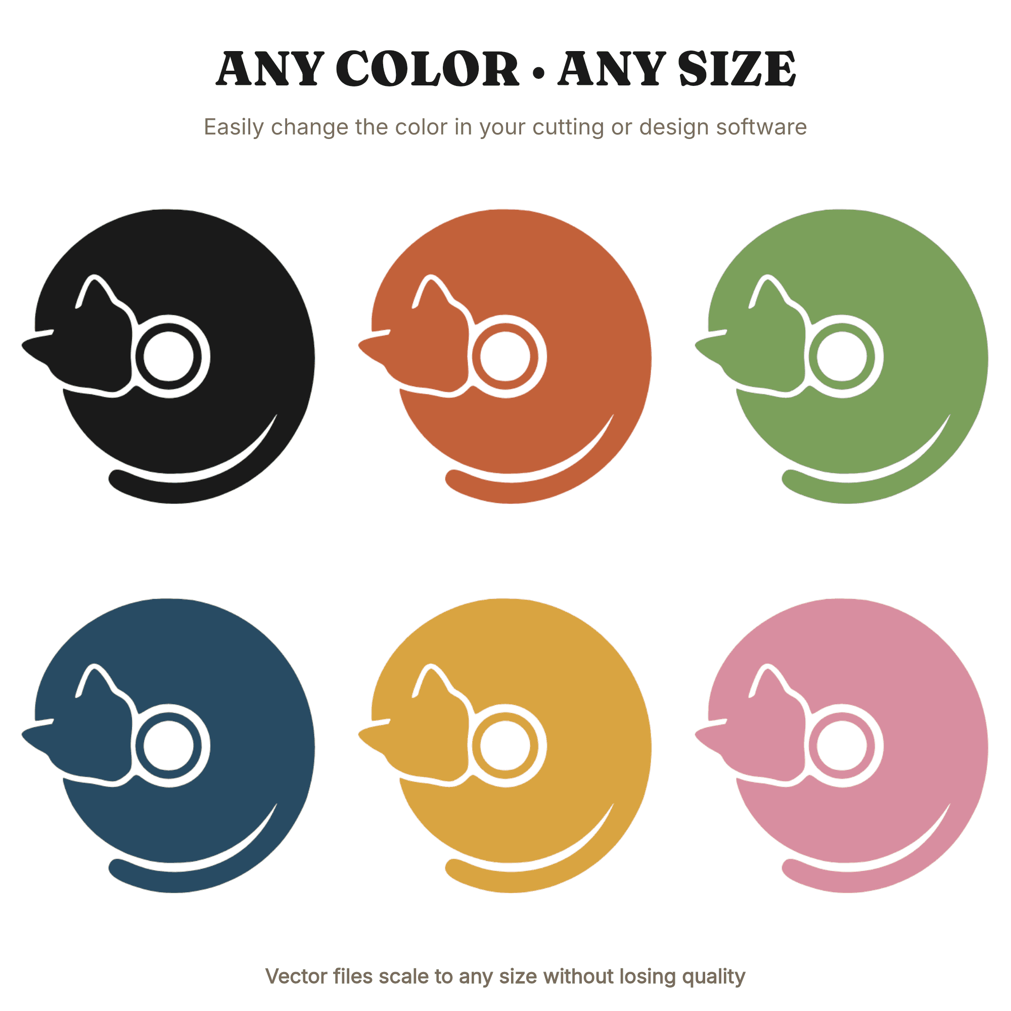 Spiral Cat SVG PNG Minimalist Curled Cat Silhouette Cut File Modern Scandinavian Home Decor Design — view 2