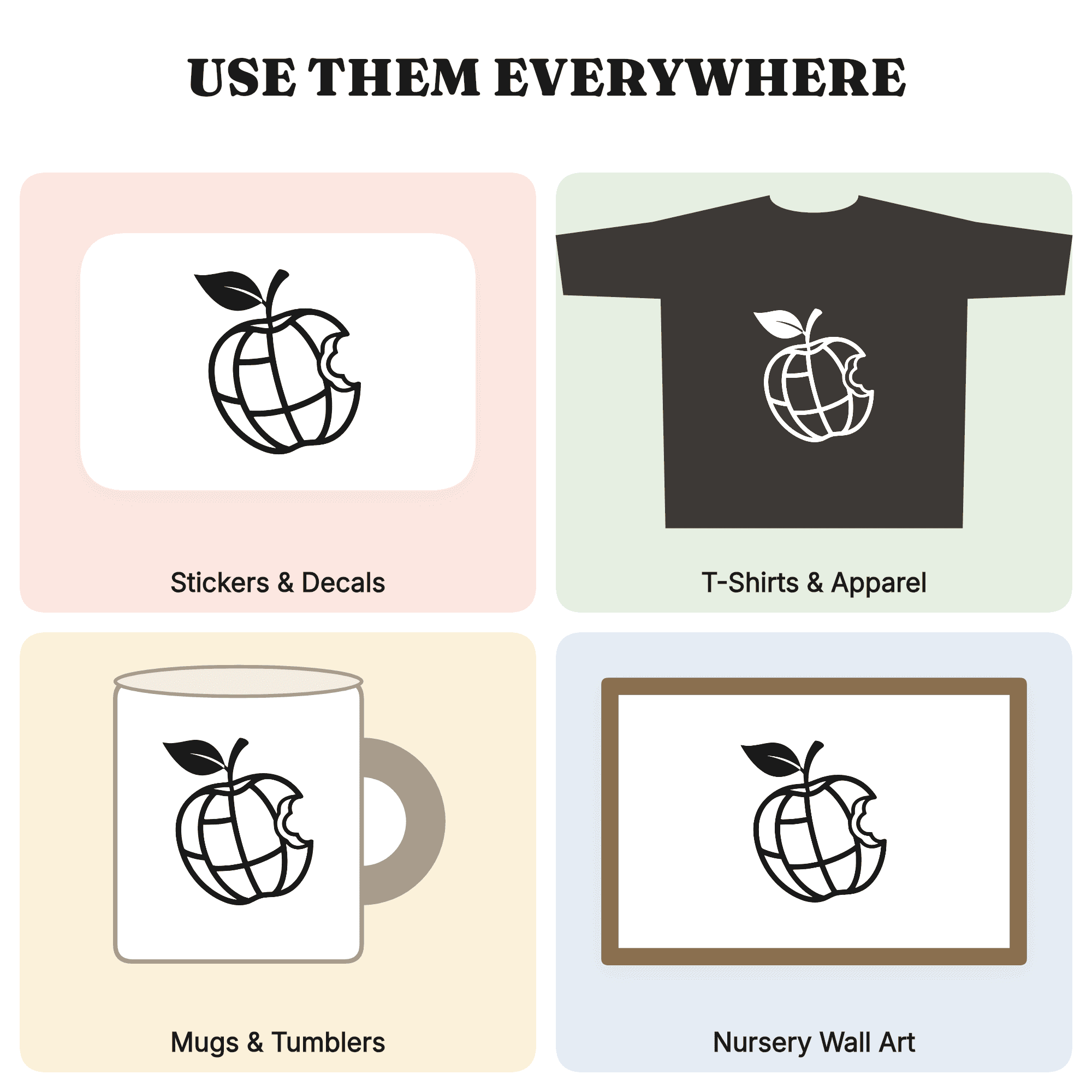 Stained Glass Apple SVG PNG, Farmhouse Back to School Teacher Gift, Cottagecore Apple Bite Cut File — view 3