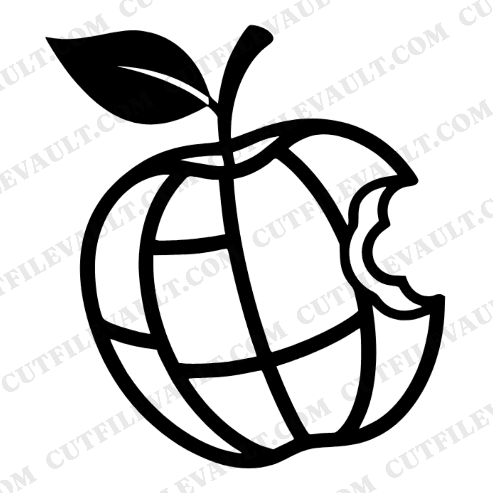 Stained Glass Apple SVG PNG, Farmhouse Back to School Teacher Gift, Cottagecore Apple Bite Cut File — view 1