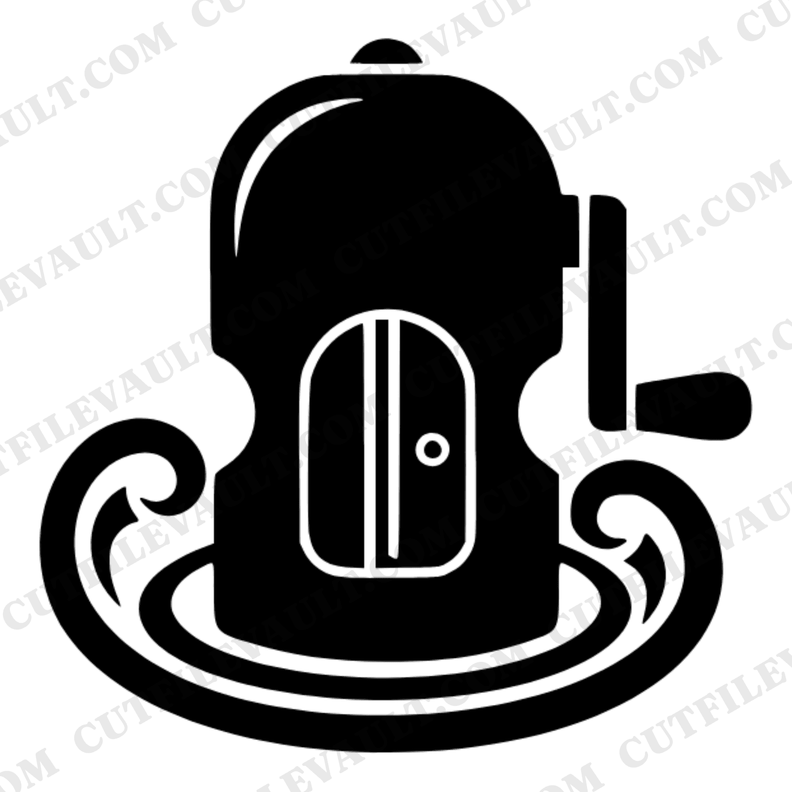 Retro 70s Pencil Sharpener SVG PNG, Vintage Hand Crank Sharpener with Spiral Shavings Cut File — view 1