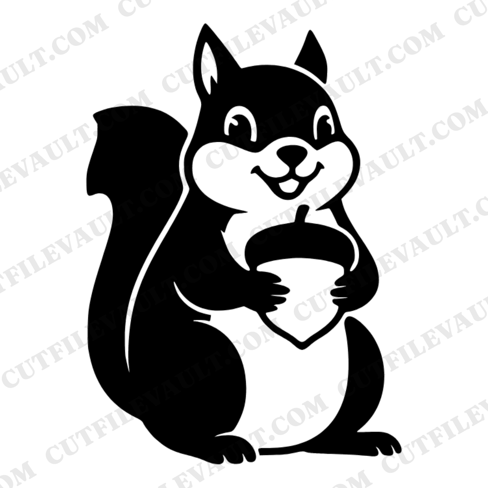 Squirrel with Acorn SVG PNG, Back to School Silhouette Cut File, Vintage Classroom Decor Design