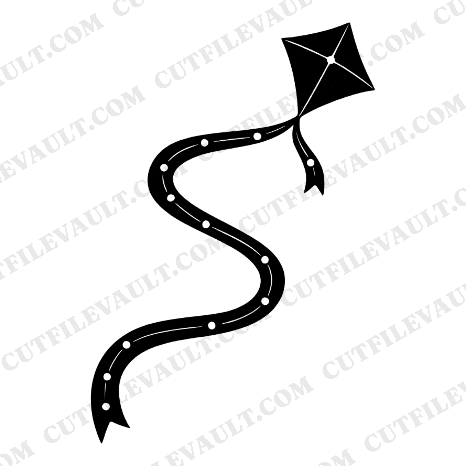 Autumn Kite Ribbons SVG PNG, Mid-Century Minimal Constellation Dots, Fall Nursery Wall Art Cut File — view 1