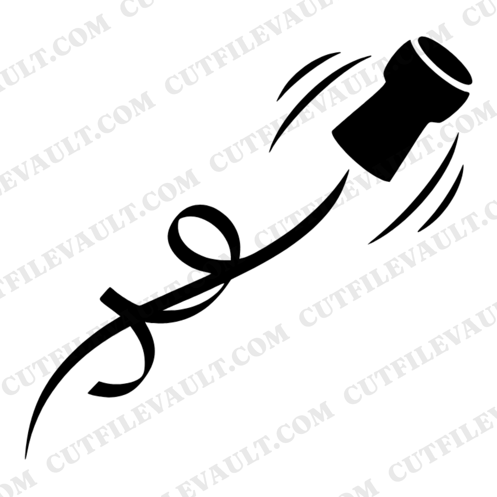 Champagne Cork Celebration SVG PNG, Celestial New Year's Eve Engagement Cut File, Mystical Party Design — view 1
