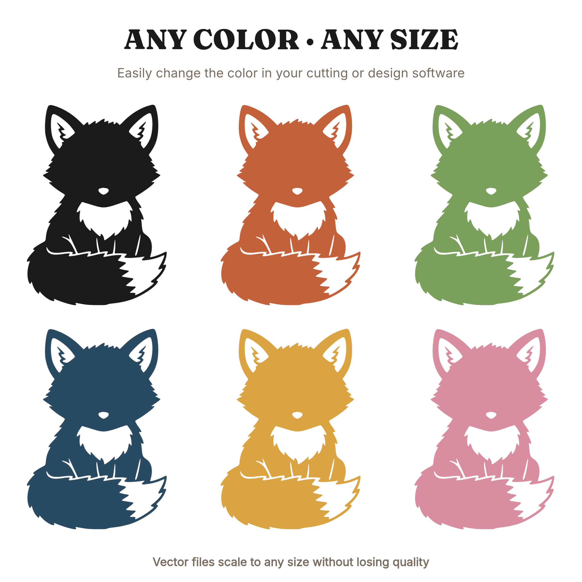 Baby Fox SVG, Woodland Nursery Cut File PNG, Cute Fox Kit with Tail, Fall Birthday Banner SVG — view 2