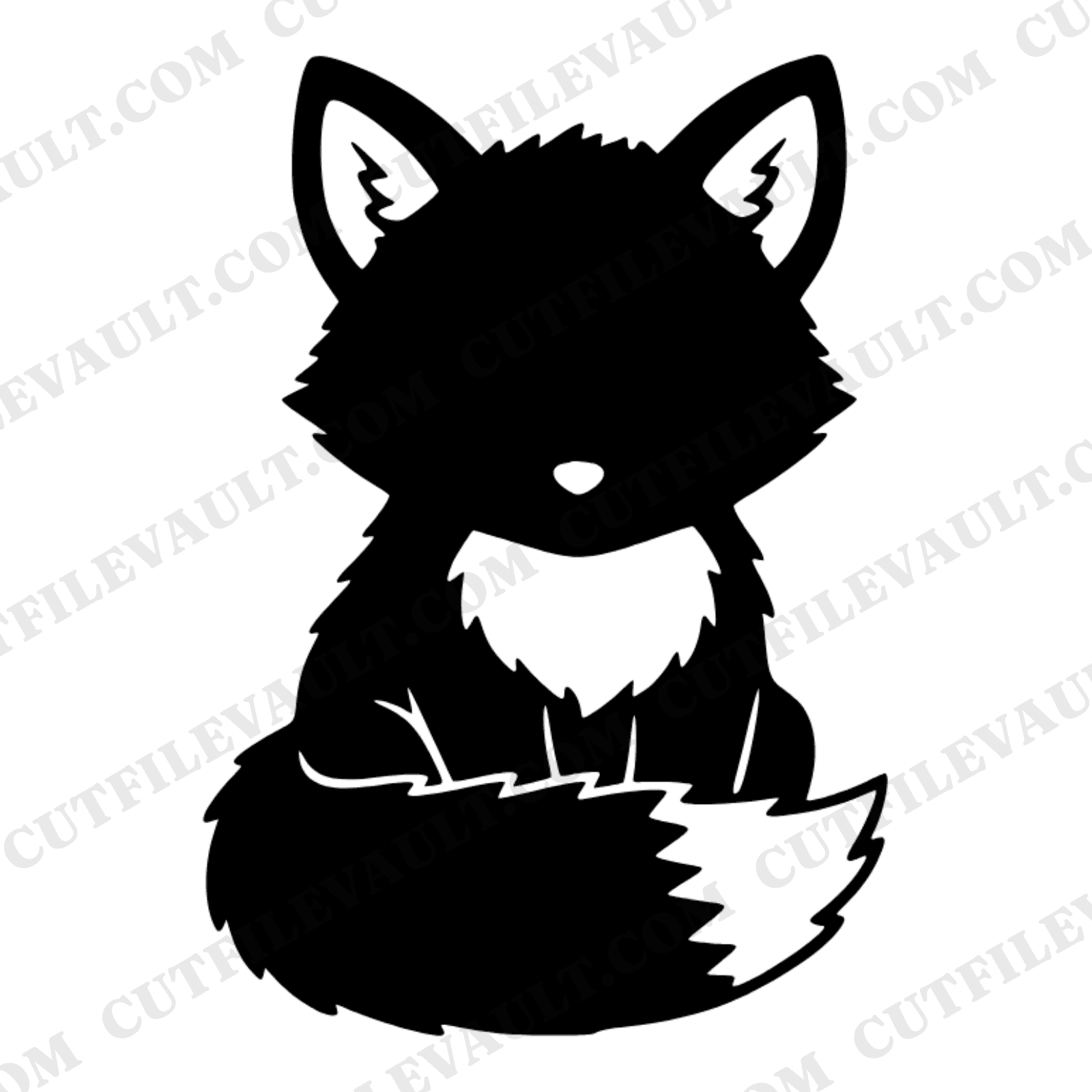 Baby Fox SVG, Woodland Nursery Cut File PNG, Cute Fox Kit with Tail, Fall Birthday Banner SVG — view 1