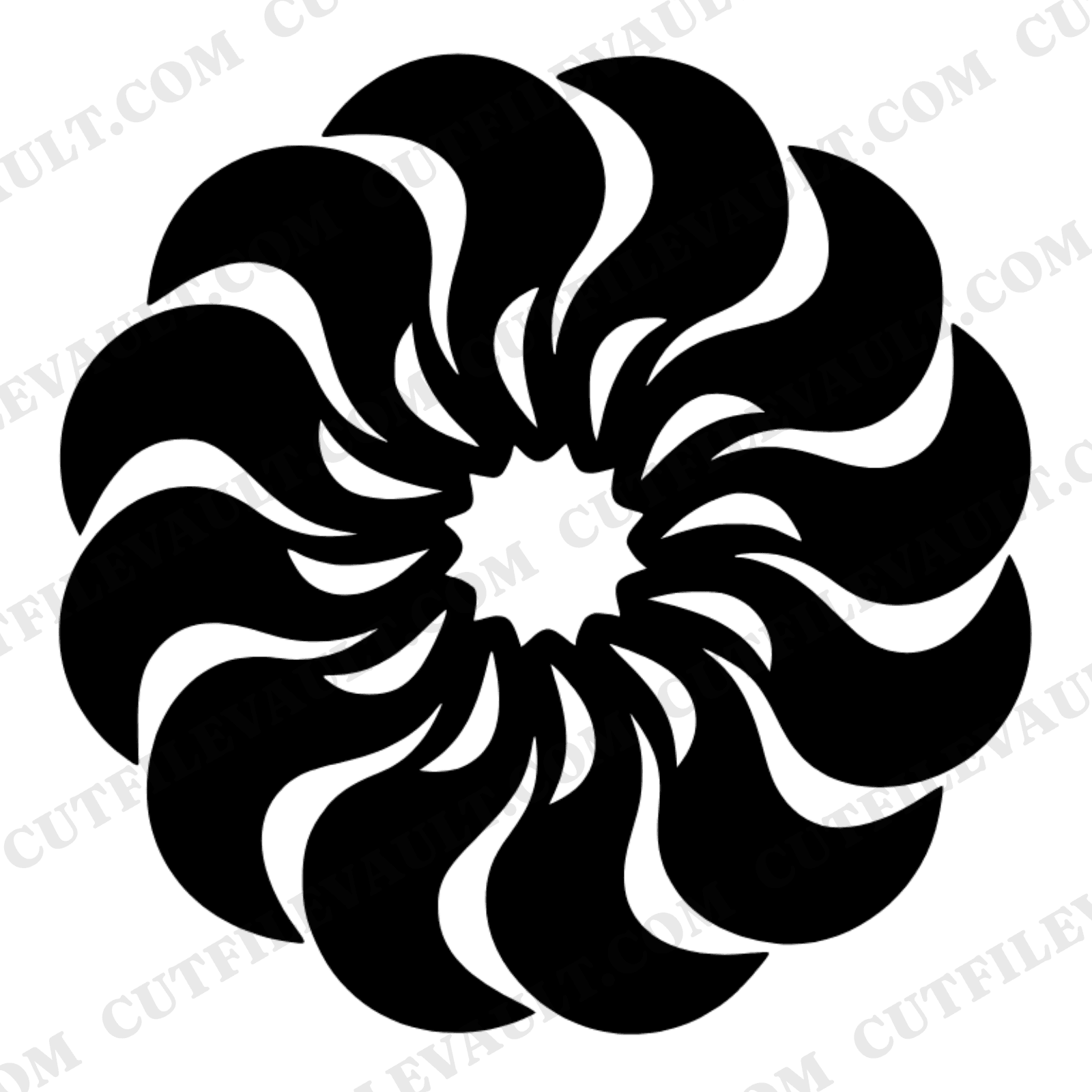 Autumn Bundt Pan Mandala SVG PNG, Fall Baking Kitchen Wall Art, Abstract Fluted Coaster Design, view 1