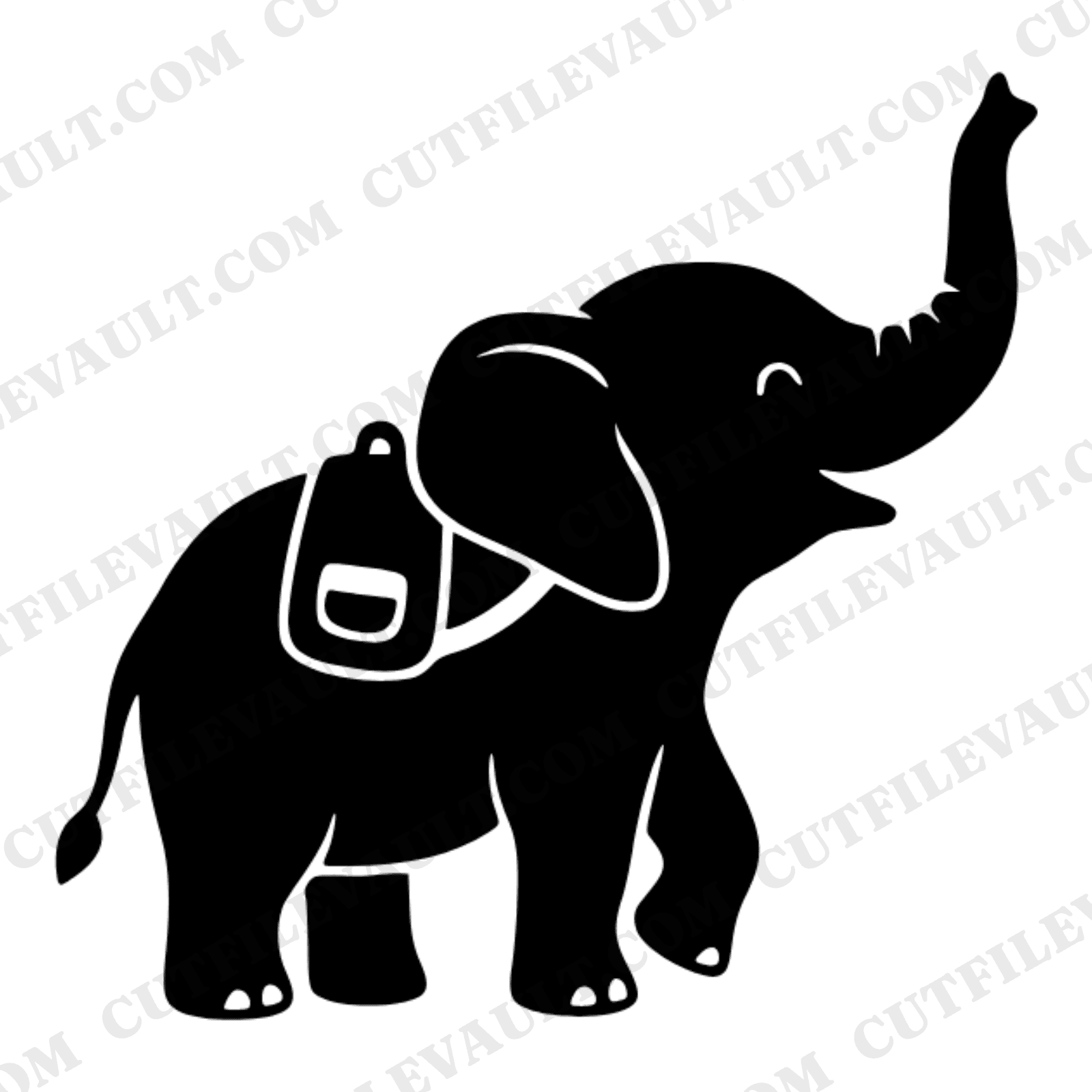 Baby Elephant SVG PNG Backpack Back to School Cut File Boho Nursery Kids Room Silhouette Design, view 1