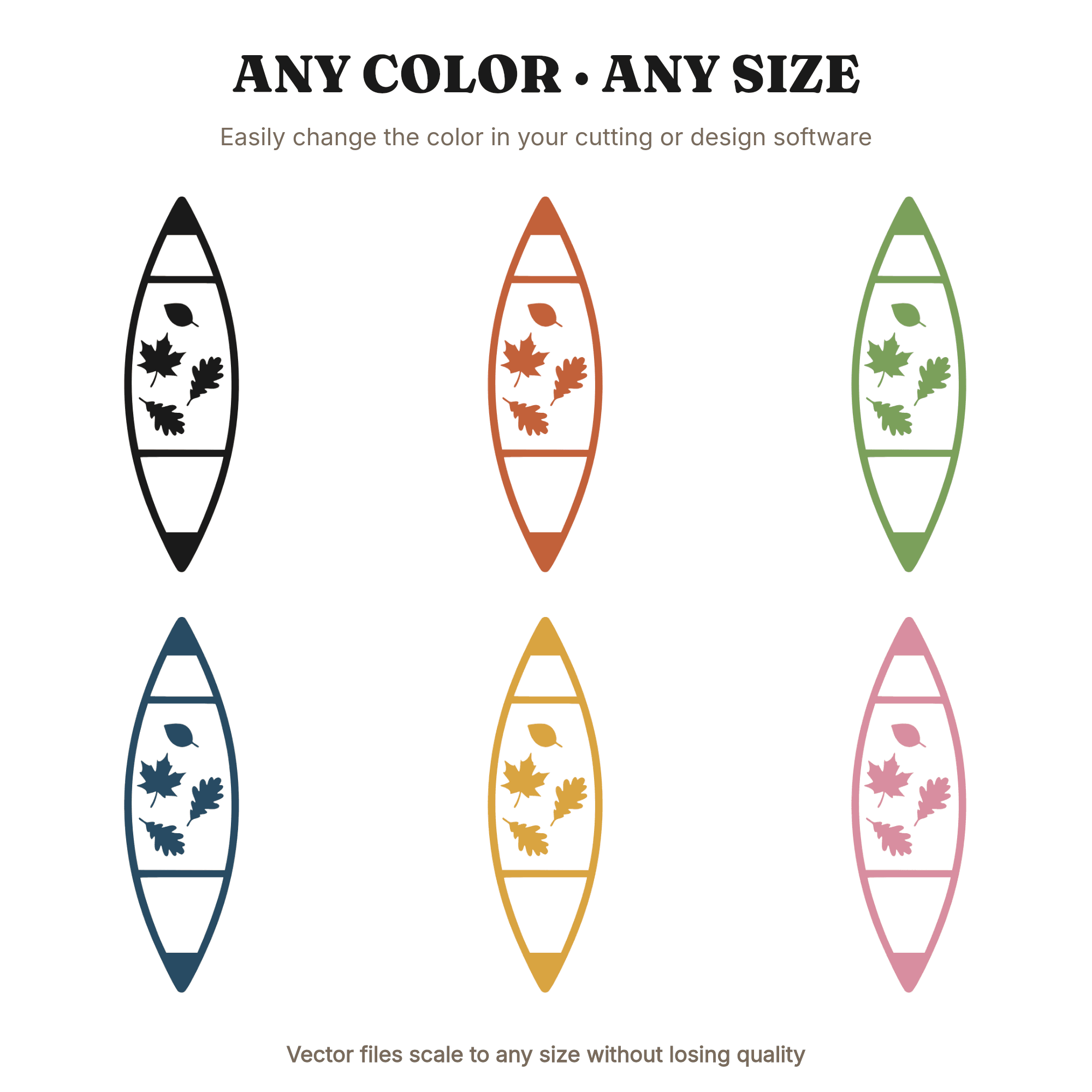Autumn Canoe SVG PNG Overhead View Fall Leaves Vintage Botanical Cut File First Day of Fall, view 2