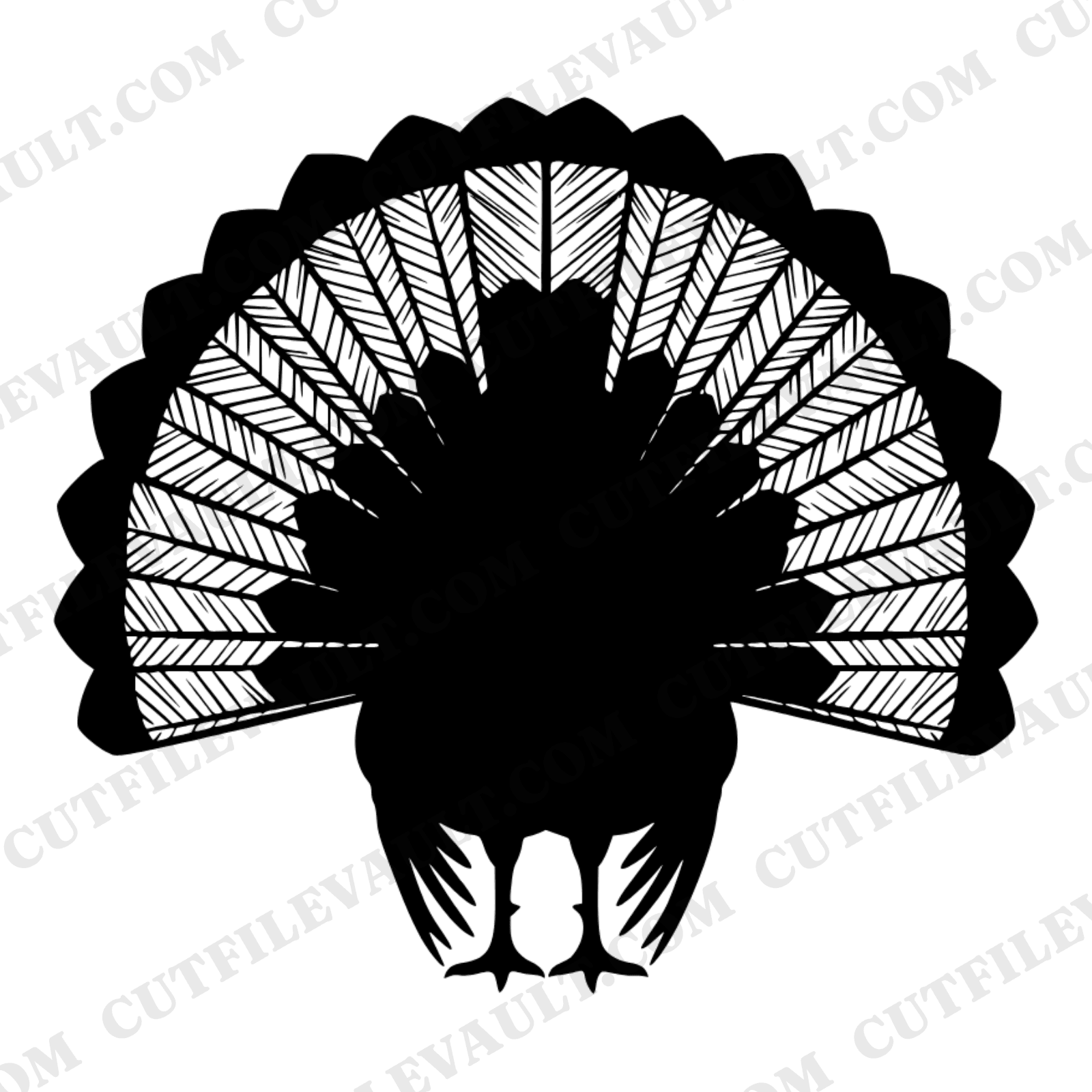Wild Turkey Tail Fan SVG PNG, Vintage Botanical Herbarium Study, Thanksgiving Fall Autumn Decor Cut File, view 1