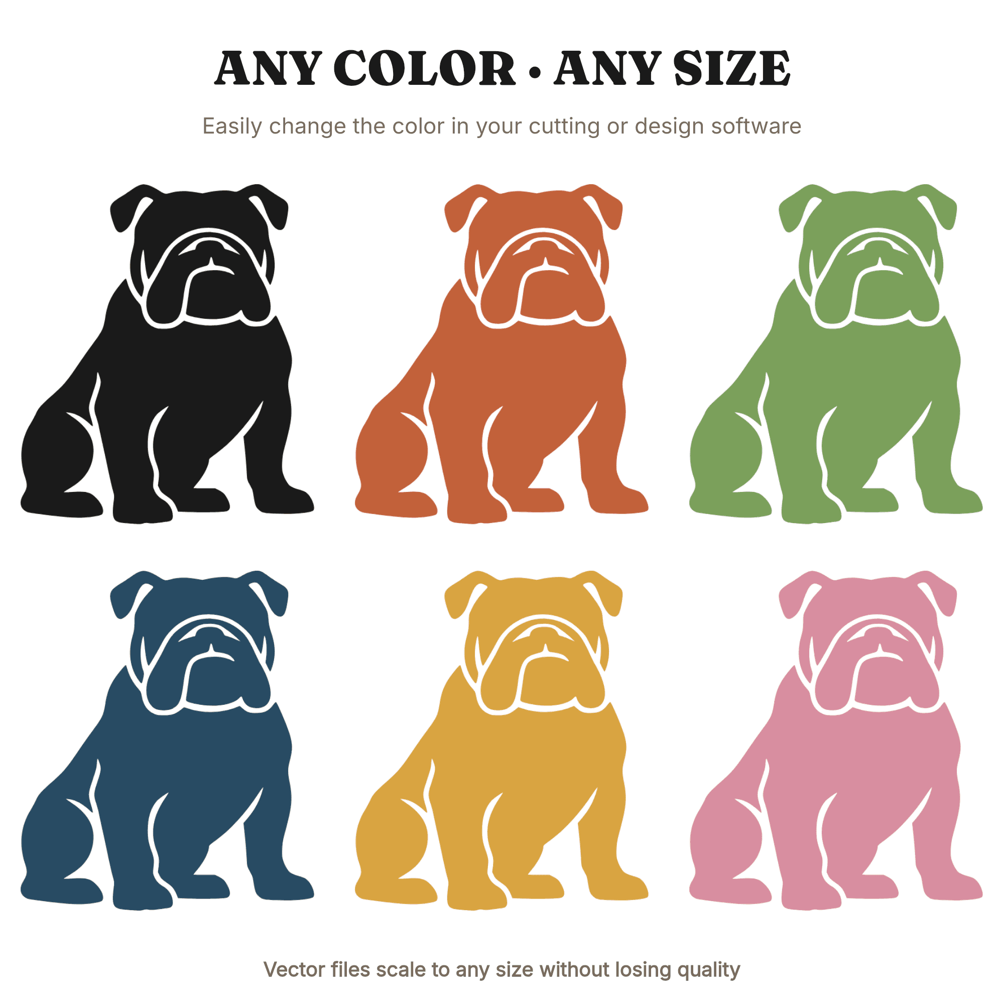 Bulldog Mascot SVG, School Spirit Silhouette PNG, Upright Bulldog Cut File for Vinyl Crafts, view 2