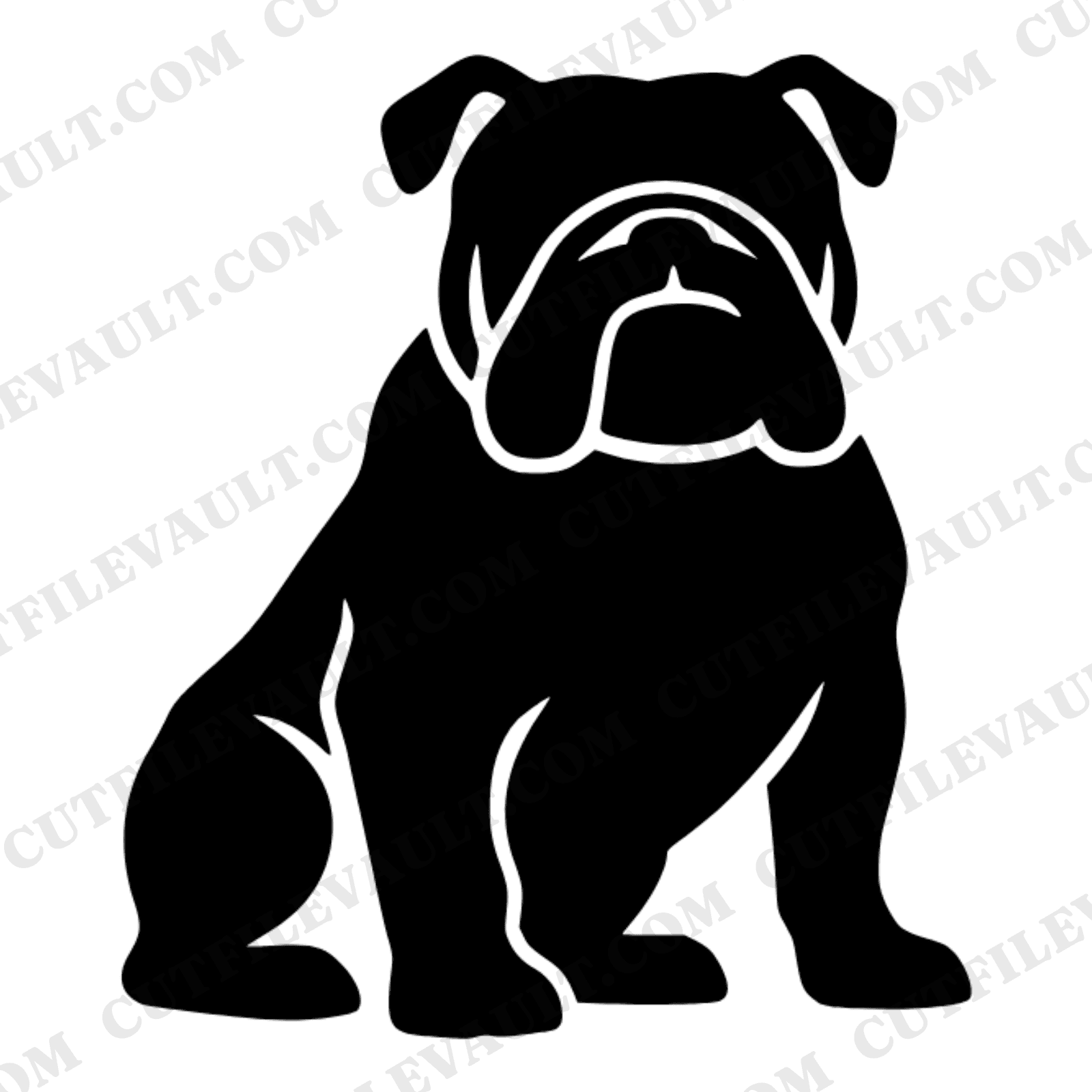 Bulldog Mascot SVG, School Spirit Silhouette PNG, Upright Bulldog Cut File for Vinyl Crafts, view 1