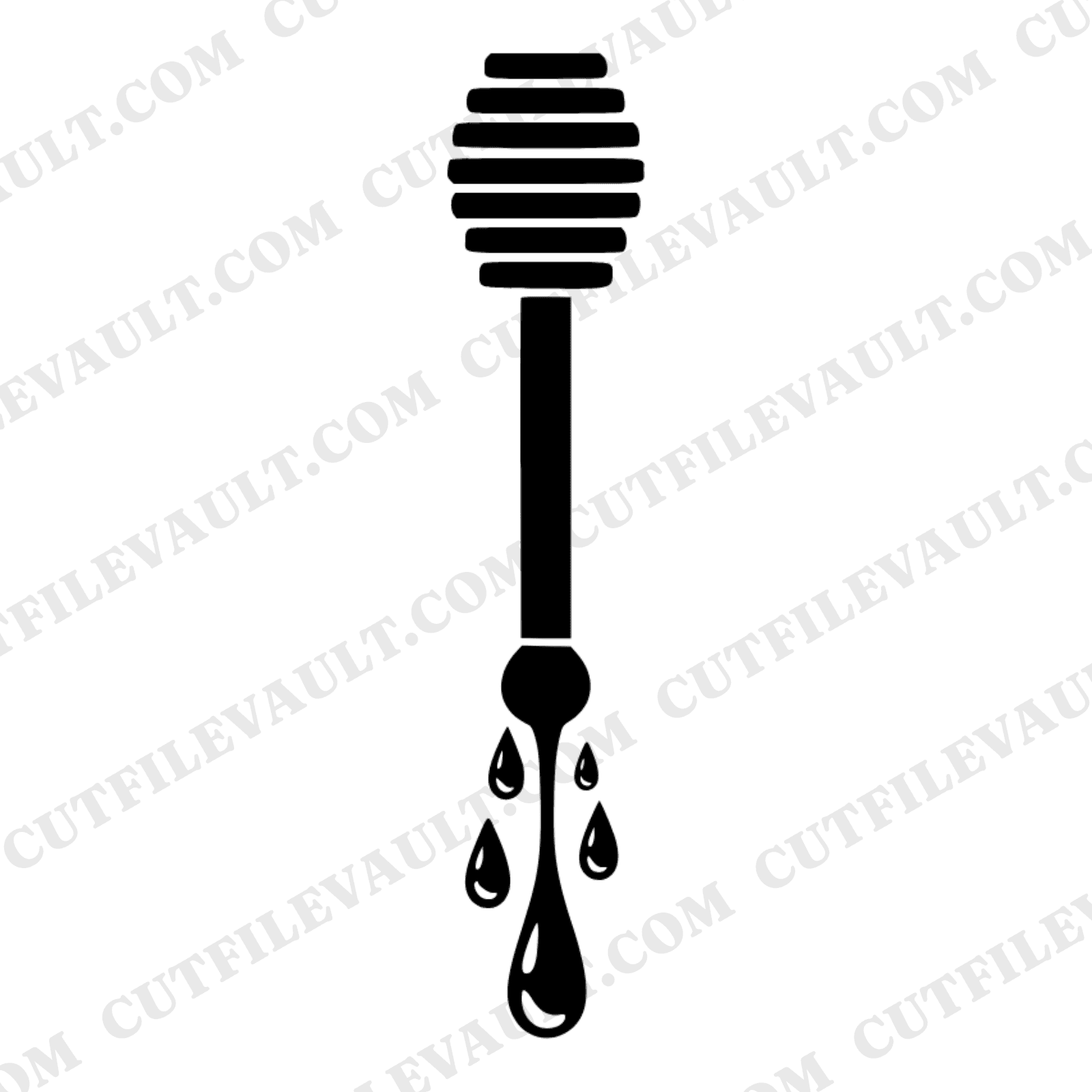 National Honey Month Honey Dipper SVG PNG, Y2K Chrome Drips, Vintage Botanical Kitchen Cut File, view 1