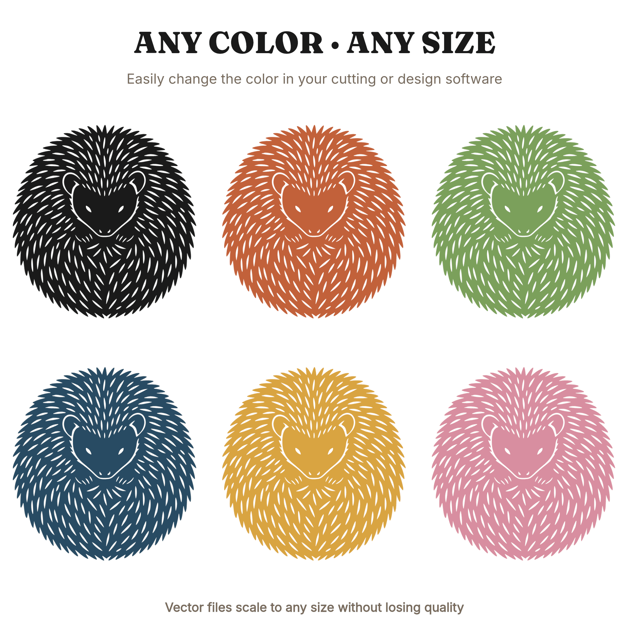 Autumn Hedgehog Spiral SVG PNG, Overhead Silhouette Cut File, Cottagecore Fall Design, view 2