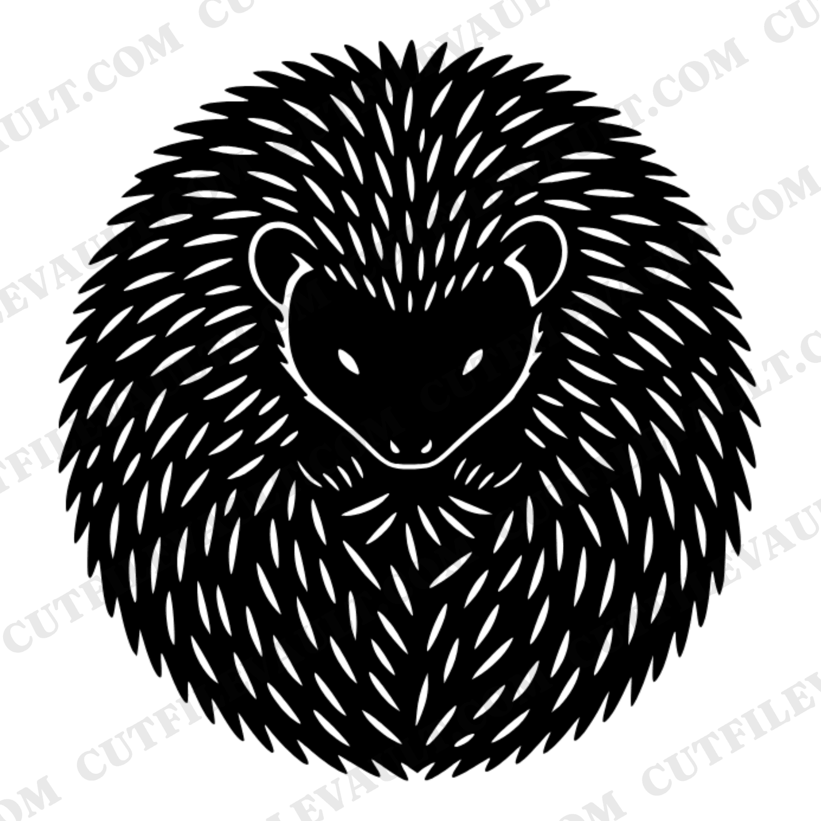 Autumn Hedgehog Spiral SVG PNG, Overhead Silhouette Cut File, Cottagecore Fall Design, view 1