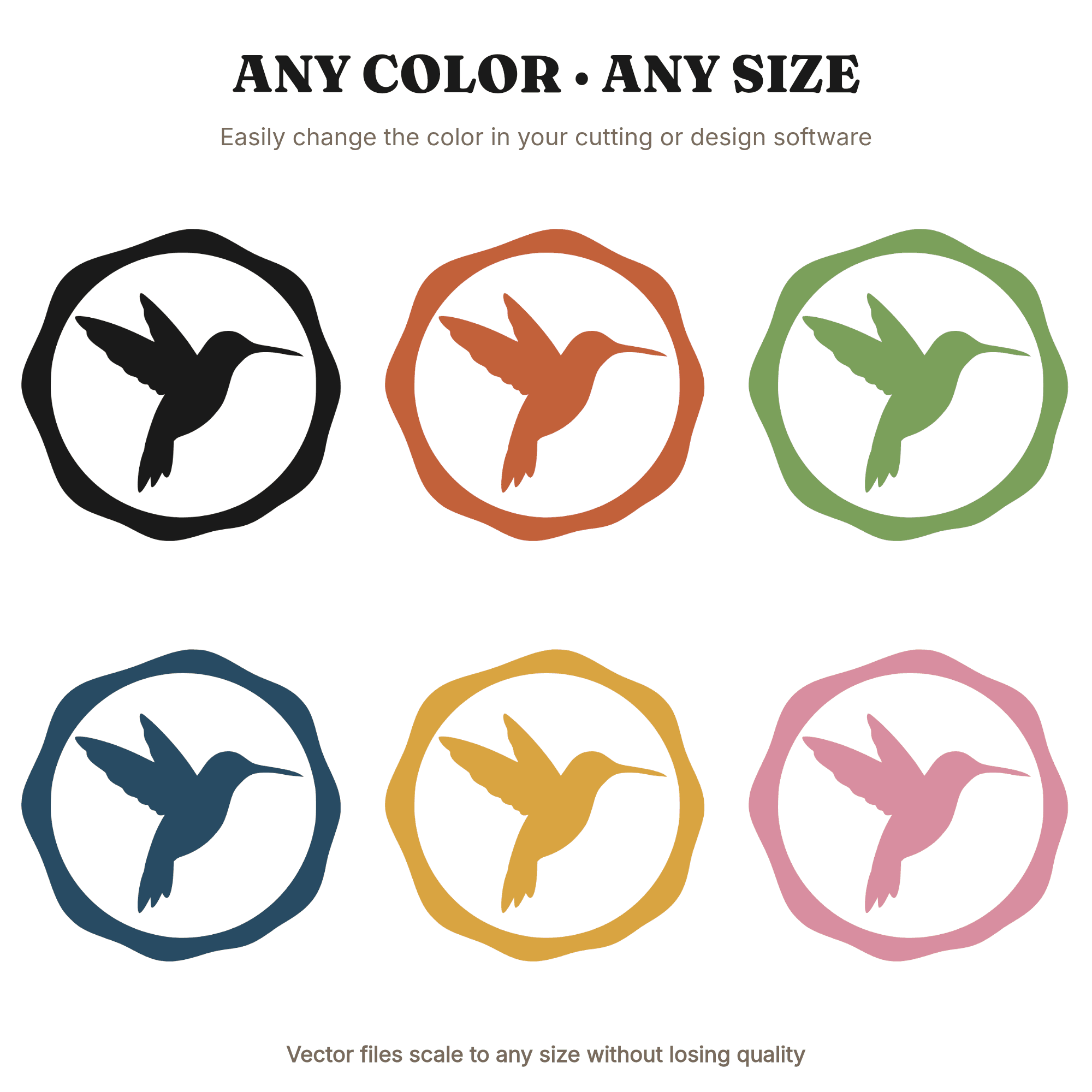 Hummingbird Wax Seal SVG PNG, Circular Emblem Cut File, National Hummingbird Day Design, view 2