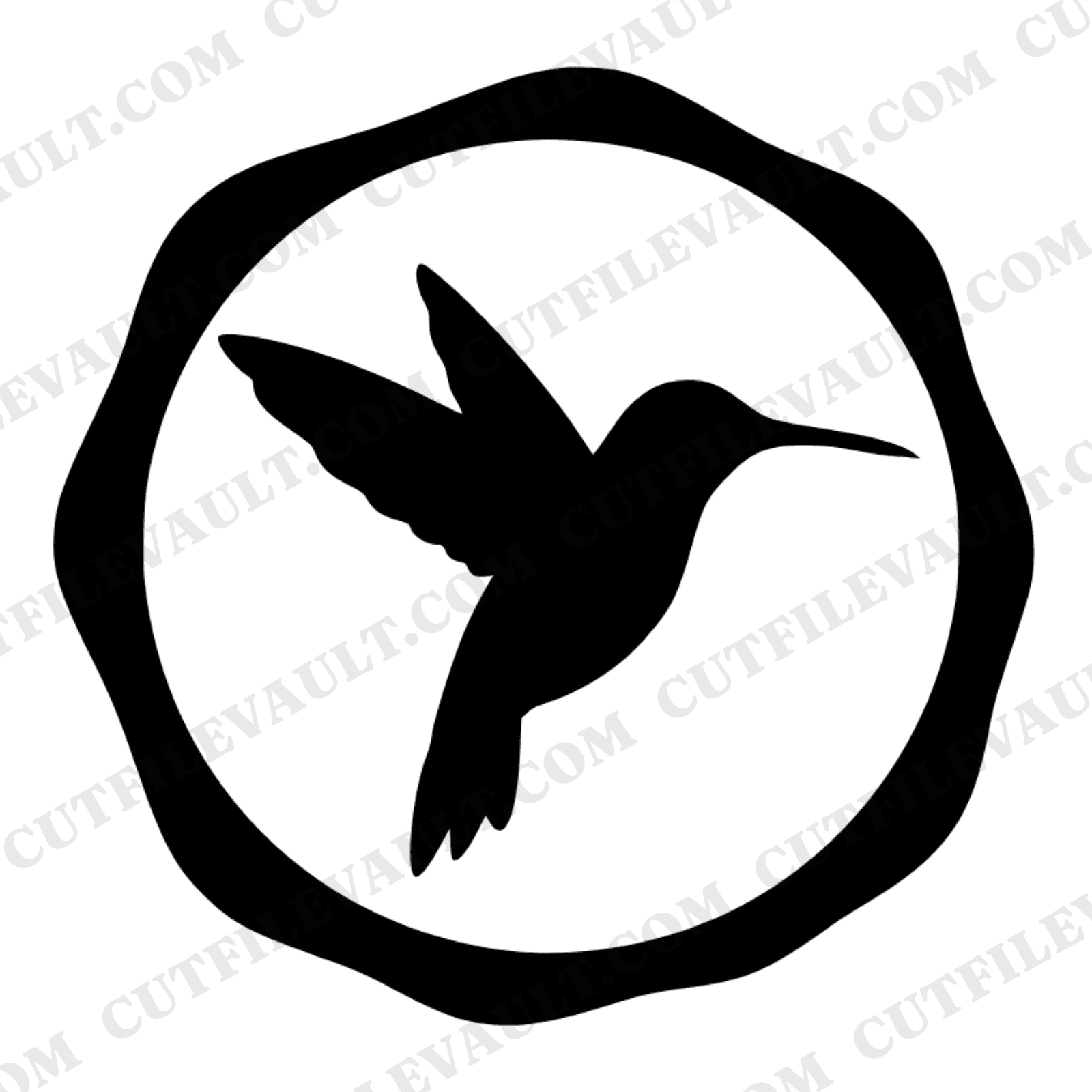 Hummingbird Wax Seal SVG PNG, Circular Emblem Cut File, National Hummingbird Day Design, view 1