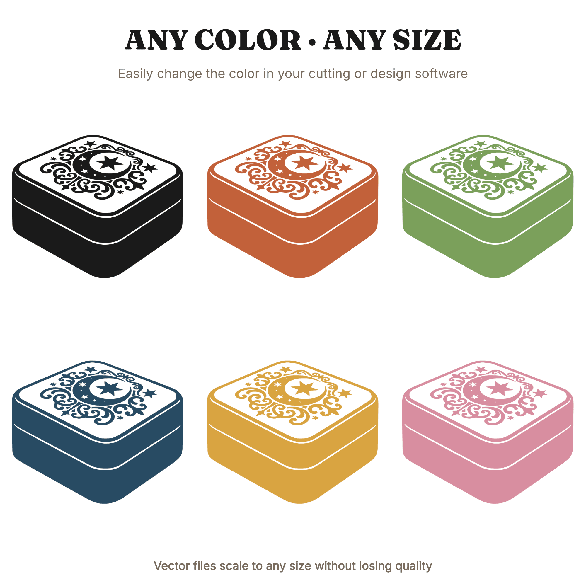 Celestial Ring Box SVG, Moon Phase Jewelry Box PNG, Grandparents Day Gift Cut File, Mystical Heirloom, view 2